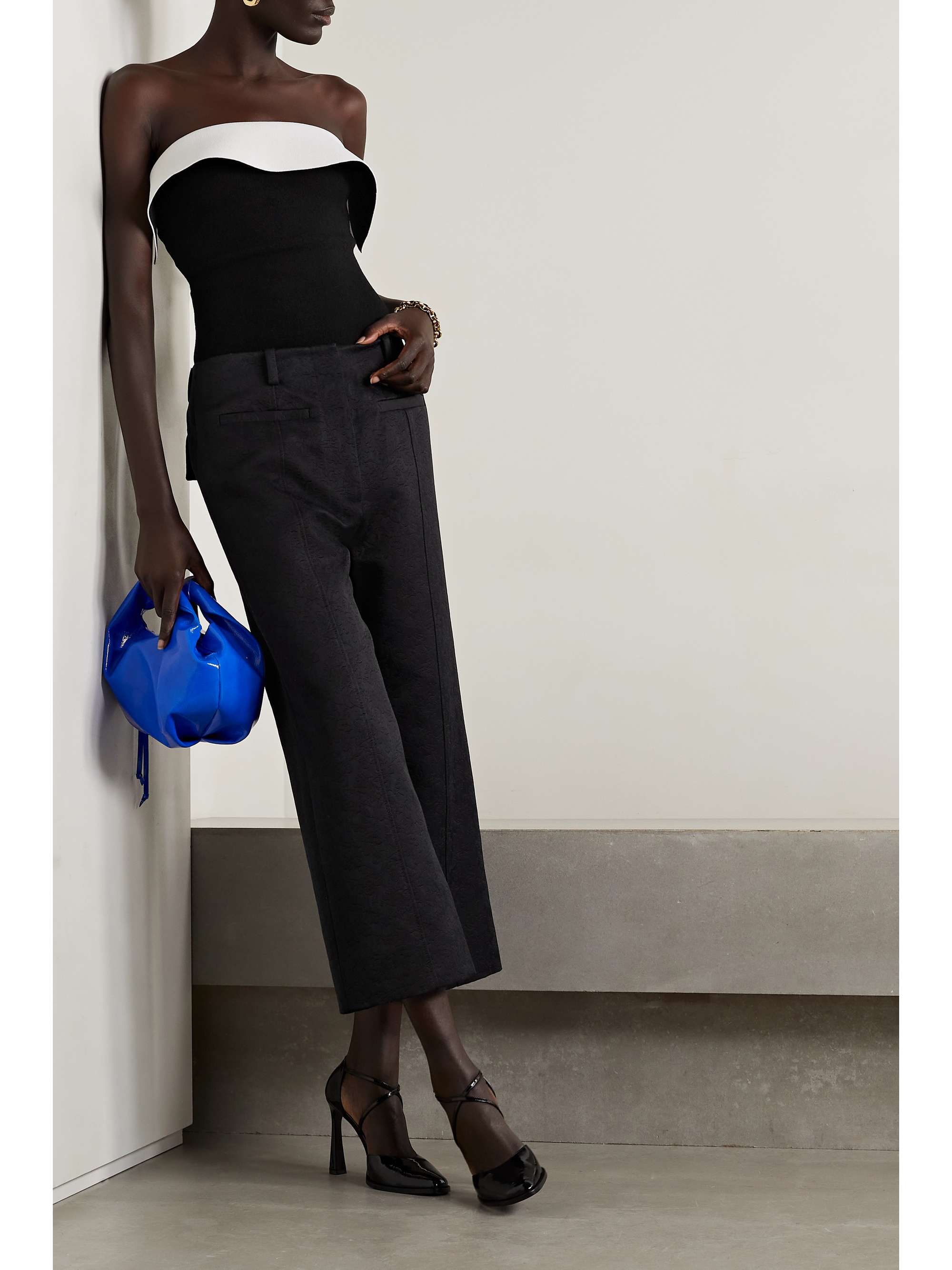 PROENZA SCHOULER Cropped cotton and wool-blend jacquard wide-leg pants