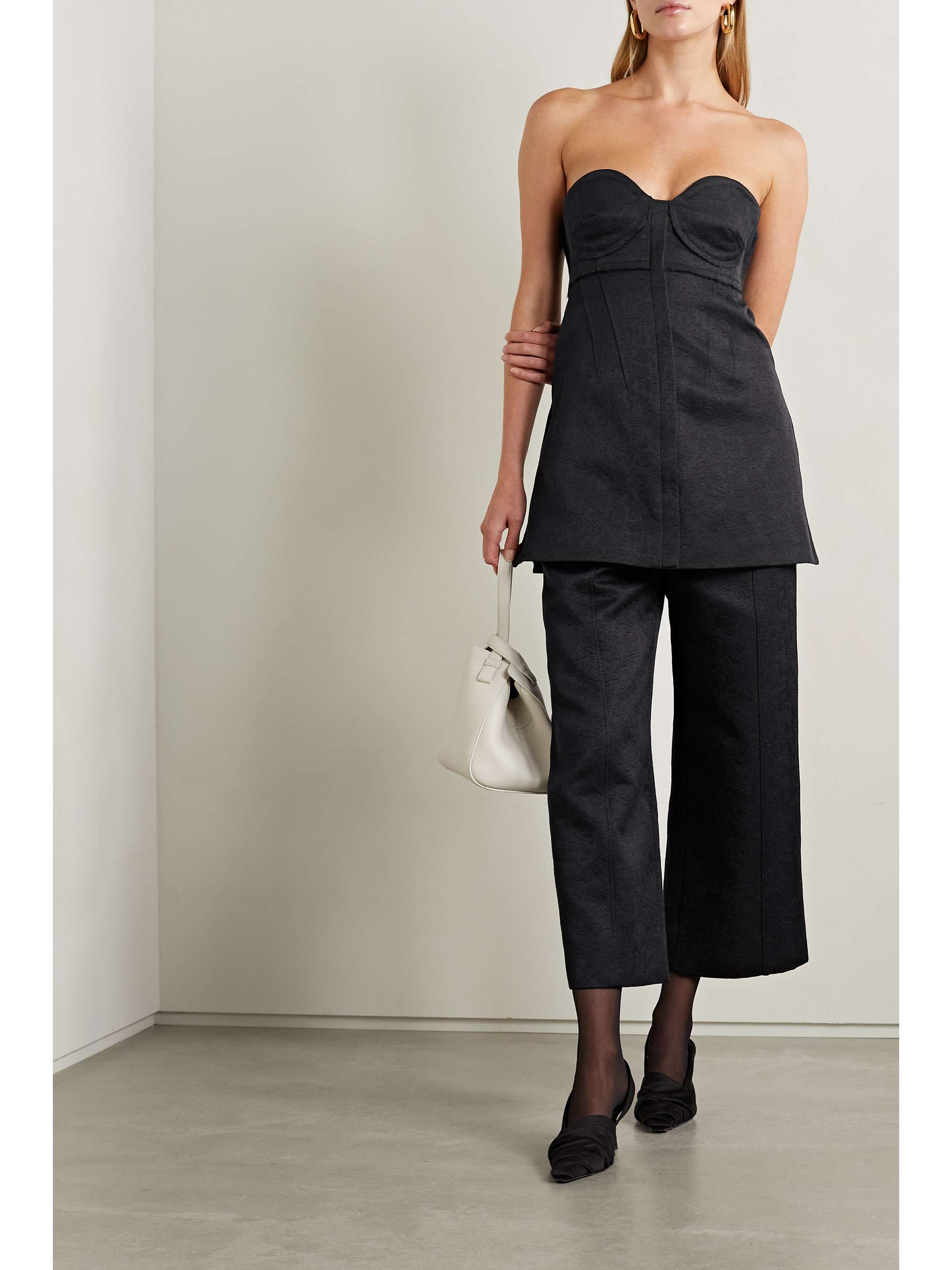 PROENZA SCHOULER Strapless cotton and wool-blend twill tunic