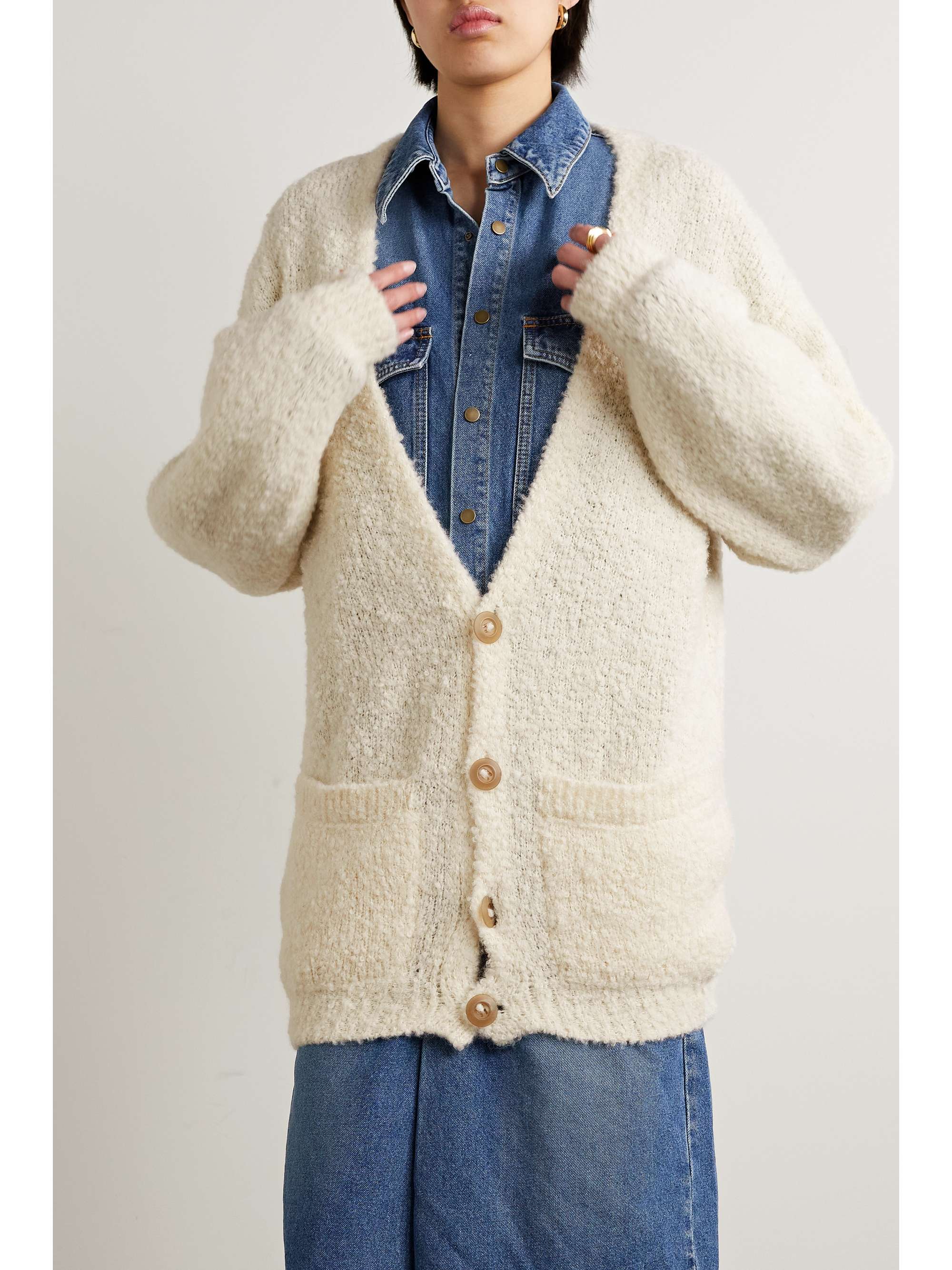 PETAR PETROV Cashmere, alpaca and silk-blend bouclé cardigan