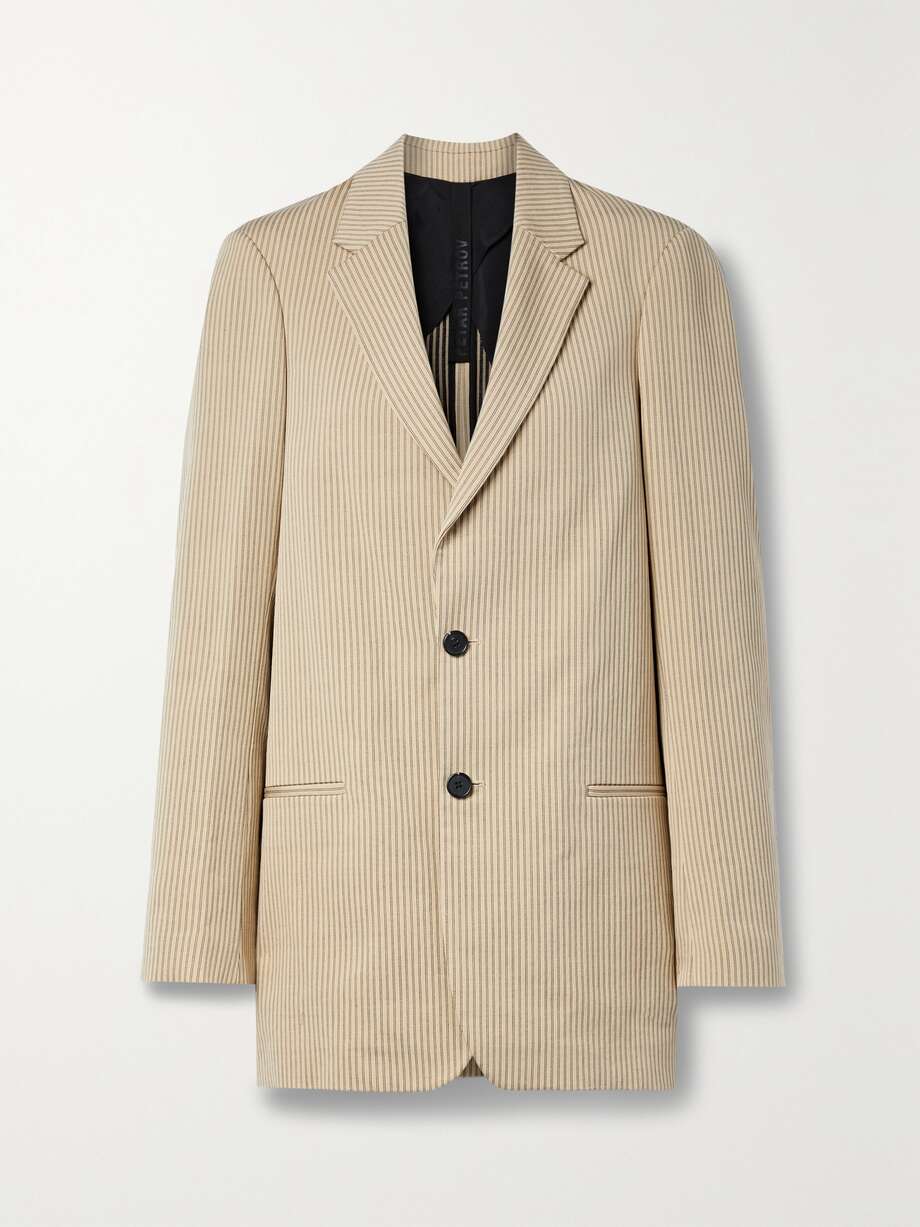 Isaac pinstriped cotton-blend blazer by Petar Petrov, available on net-a-porter.com for $1062 Alessandra Ambrosio Outerwear Exact Product 