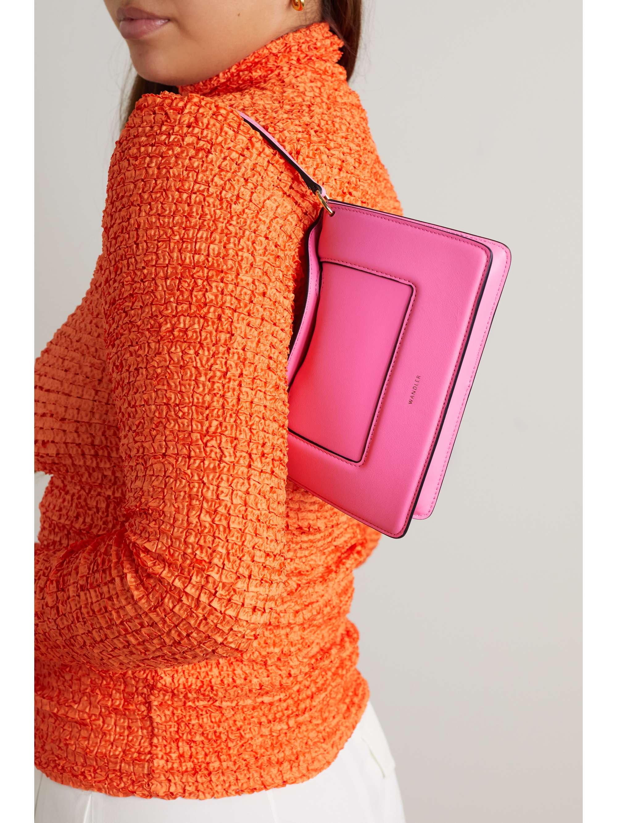 Pink Penelope micro leather shoulder bag WANDLER NETAPORTER