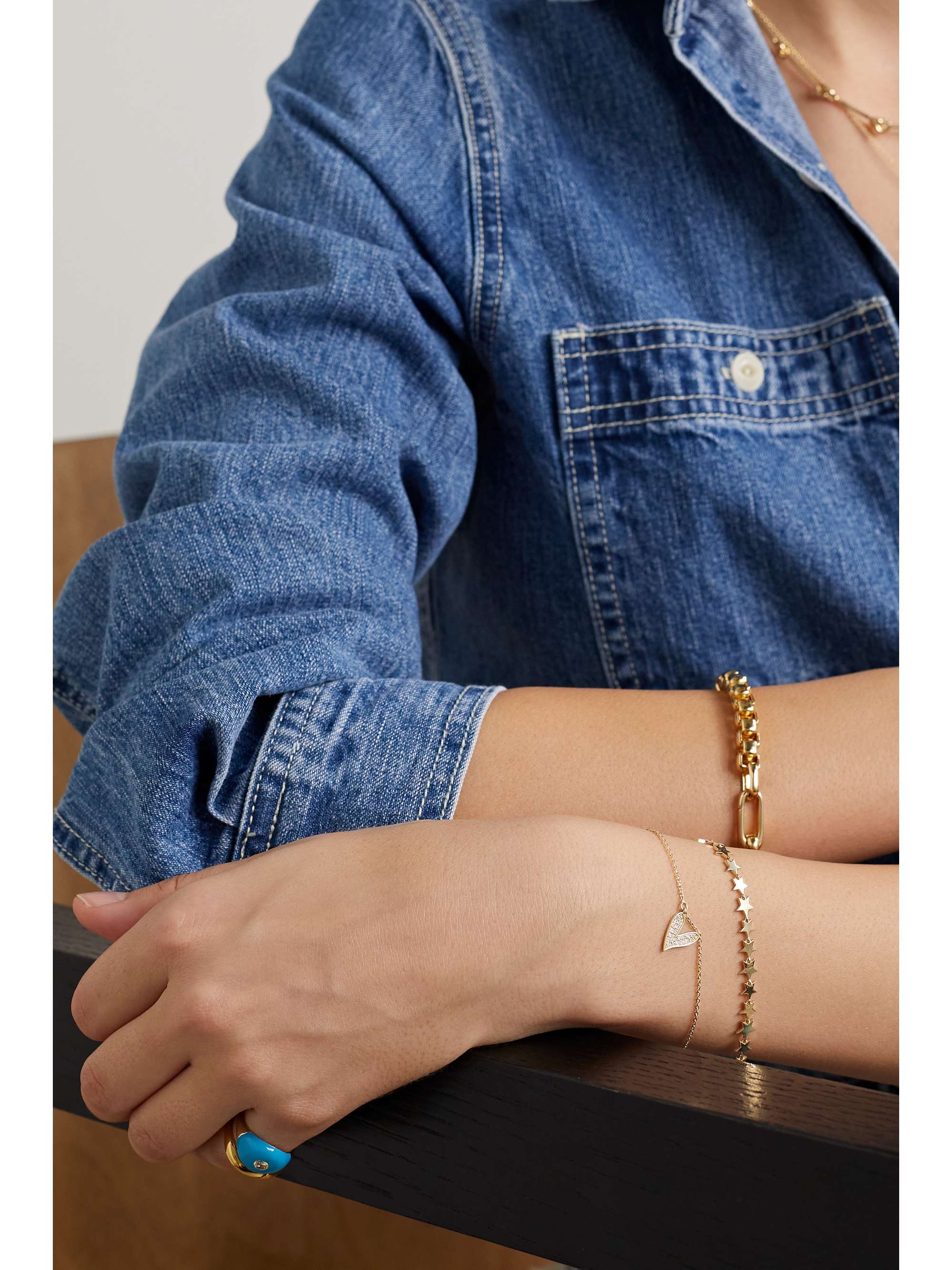 CHARMS COMPANY Be Mine 14-karat gold diamond bracelet