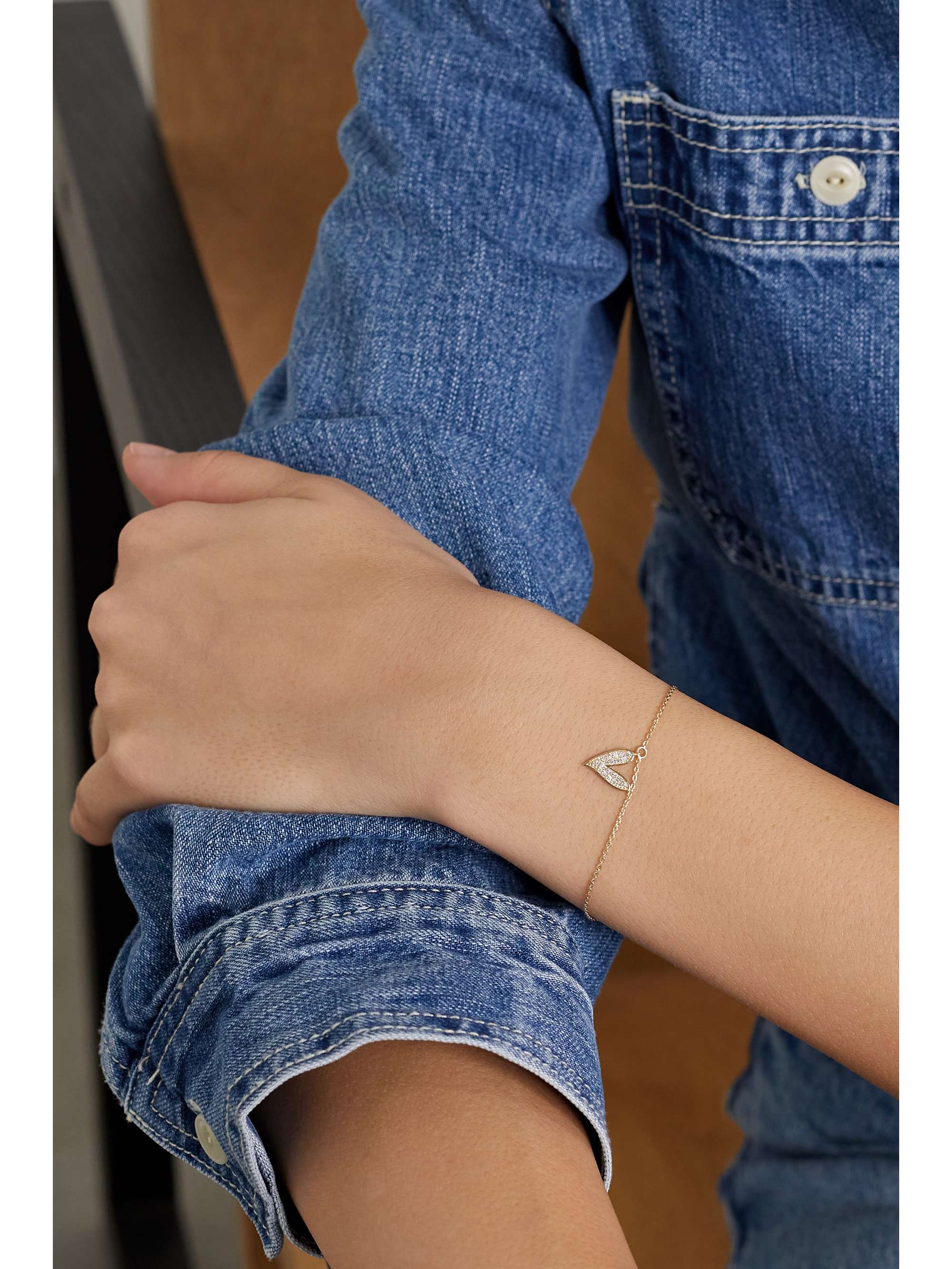 CHARMS COMPANY Be Mine 14-karat gold diamond bracelet