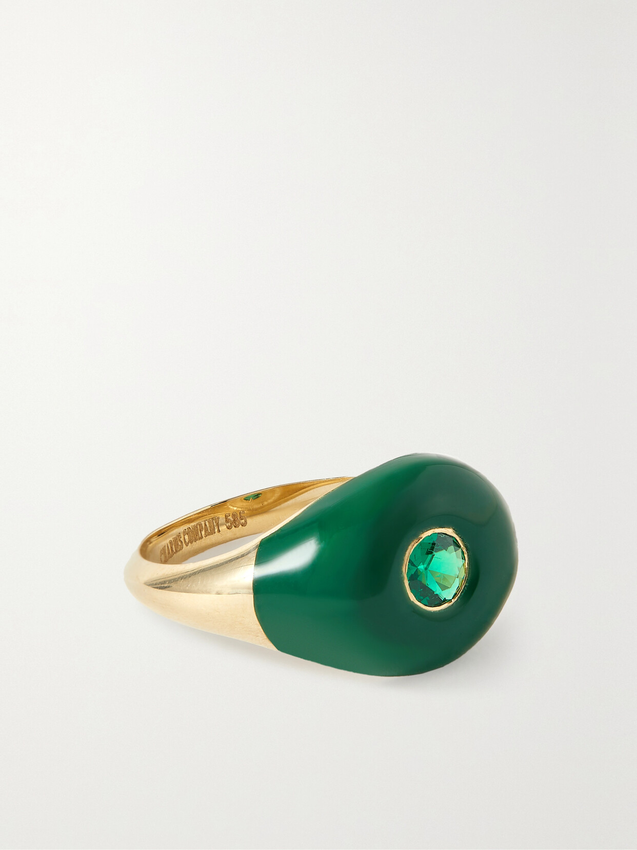 Charms Company - Les Bonbons 14-karat Gold, Enamel And Tsavorite Ring - Green