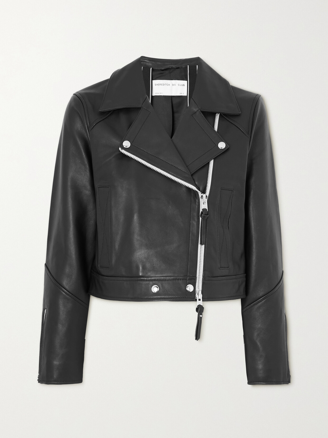 Shoreditch Ski Club - Vyner Leather Biker Jacket - Black