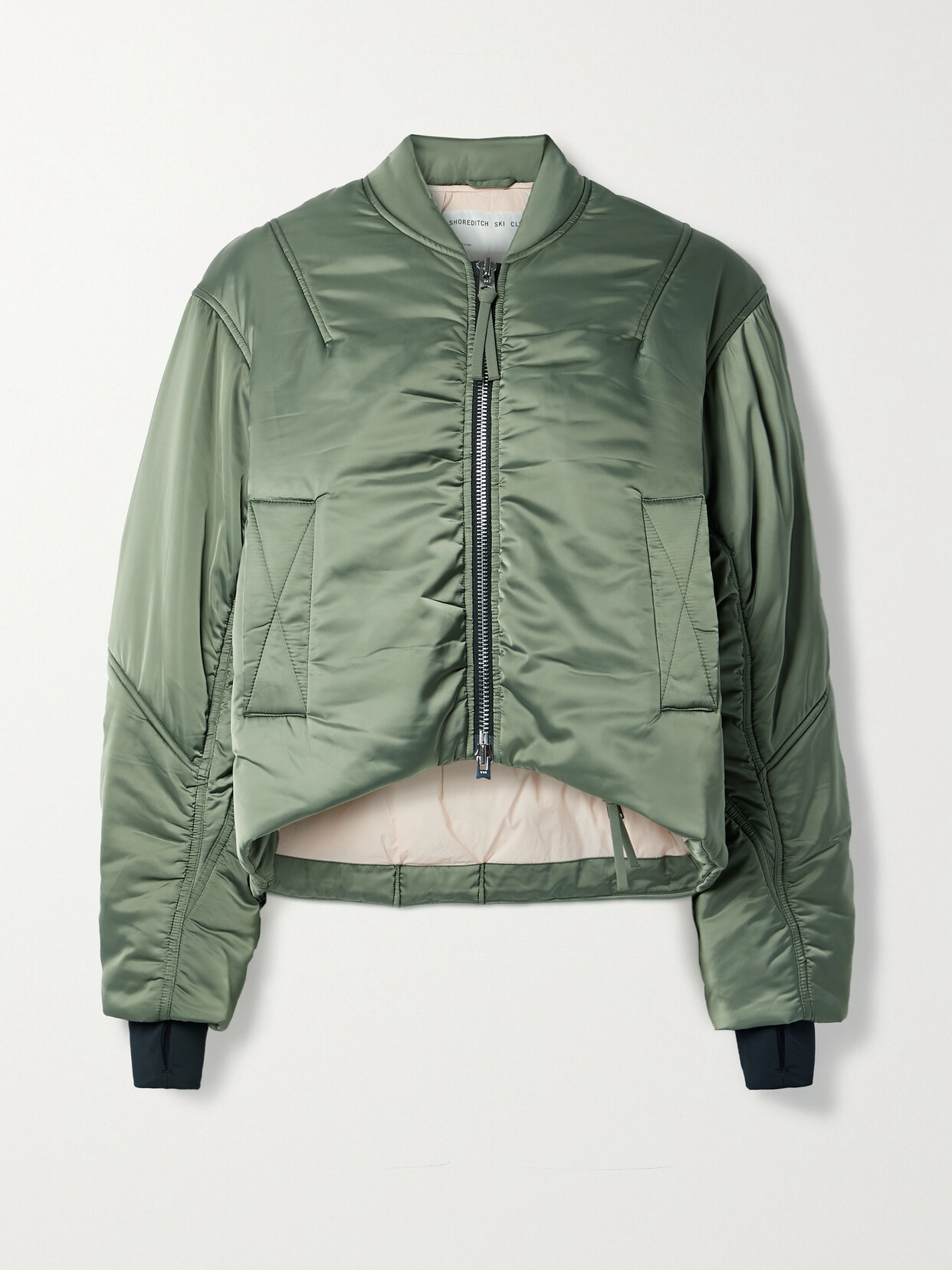 Shoreditch Ski Club - Sofie Oversized Recycled-satin Bomber Jacket - Green