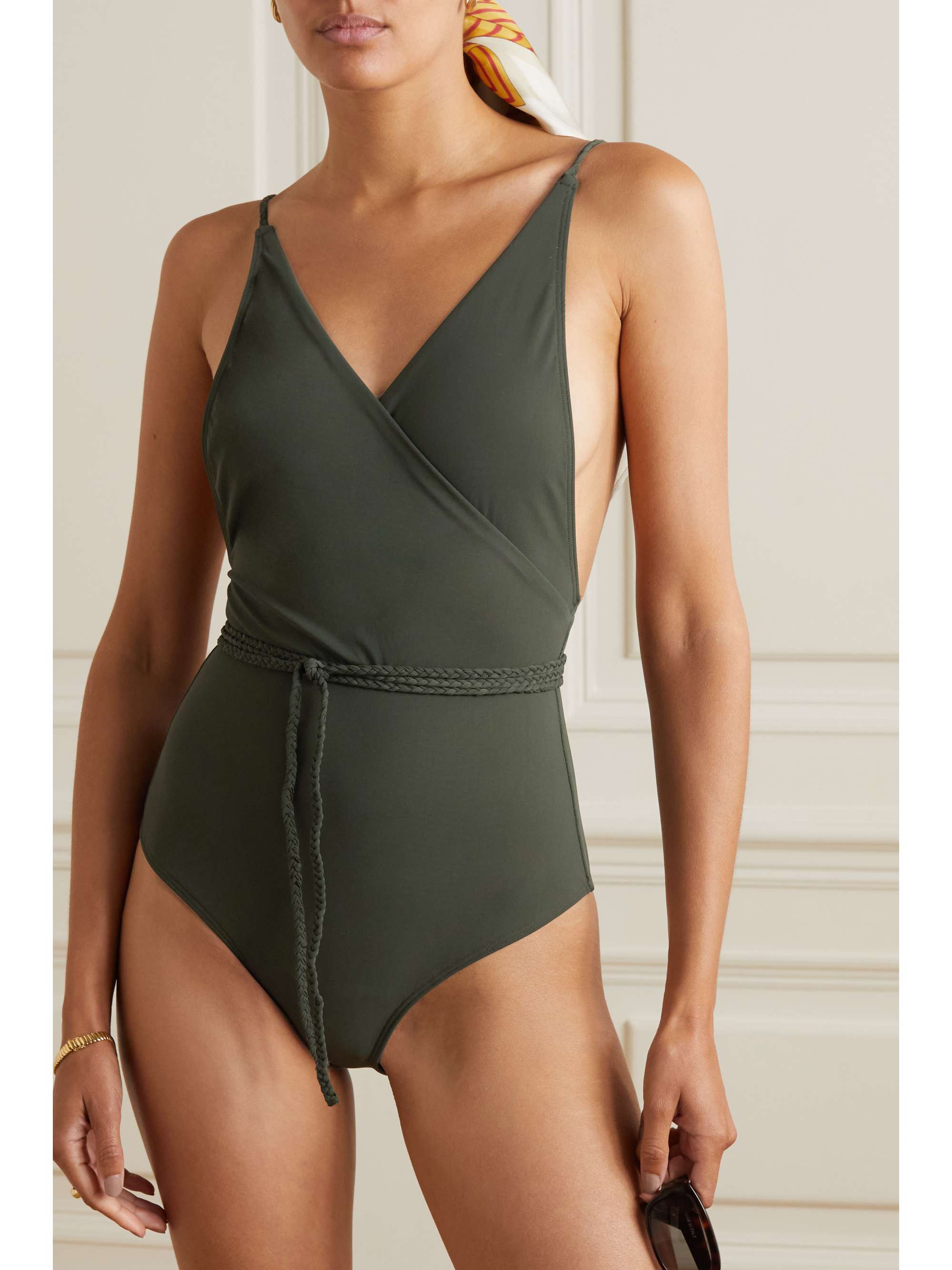 TOTEME + NET SUSTAIN braided wrap-effect recycled swimsuit | NET-A-PORTER