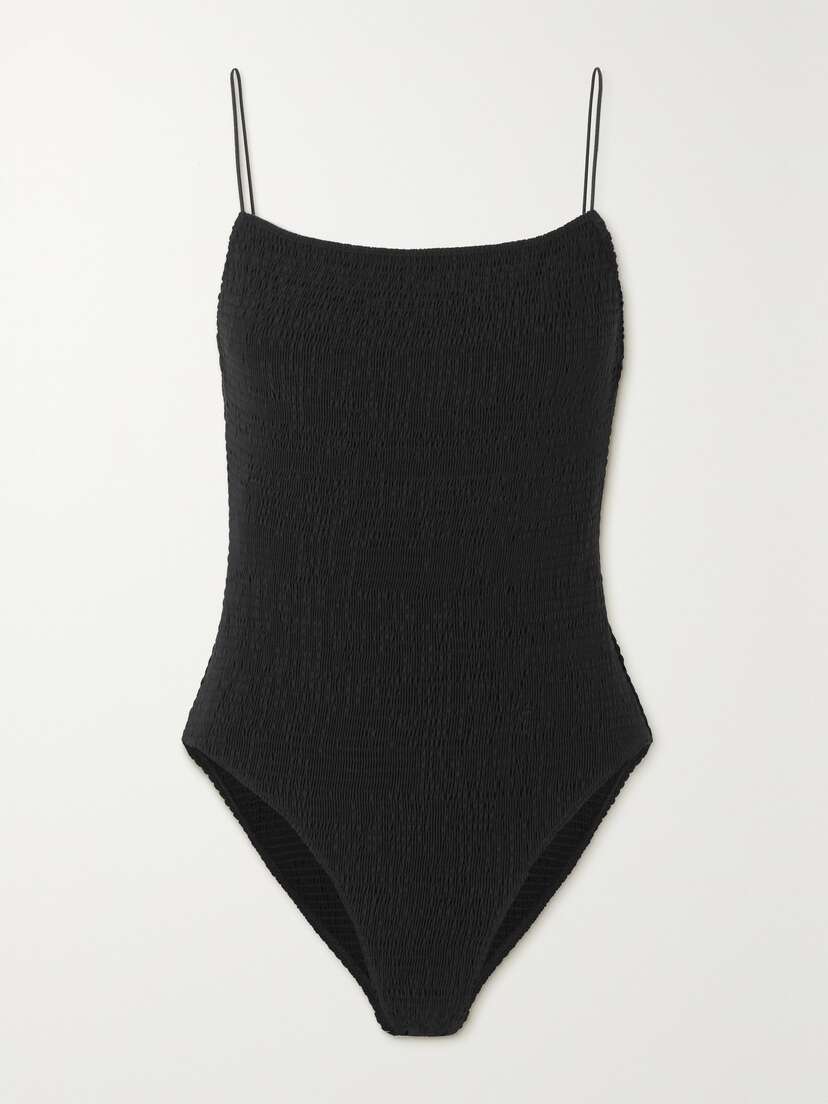 Toteme — + NET SUSTAIN open-back stretch recycled-seersucker swimsuit