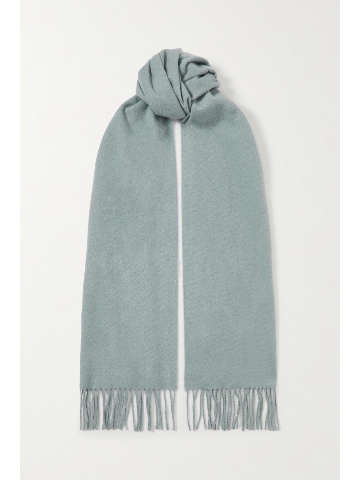 Johnstons Of Elgin Fringed Cashmere Scarf In Blue