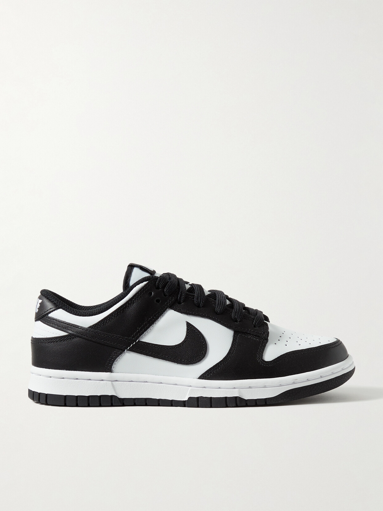 Shop Nike Dunk Low Leather Sneakers In Black