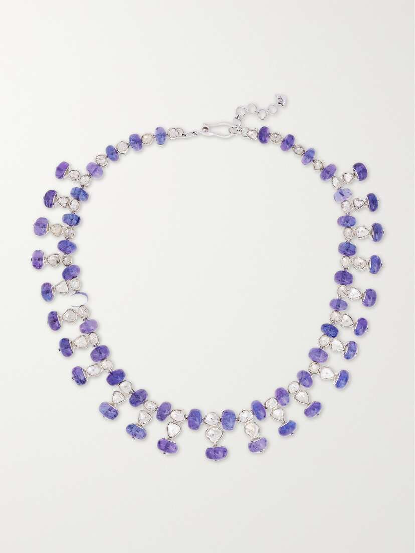 Amrapali London 18-karat White Gold, Tanzanite And Diamond Necklace