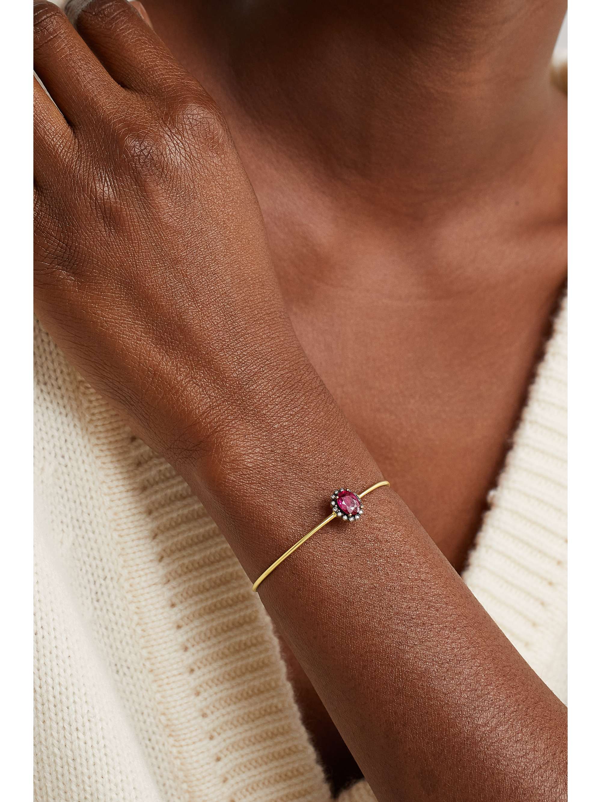AMRAPALI LONDON 18-karat gold, ruby and diamond cuff