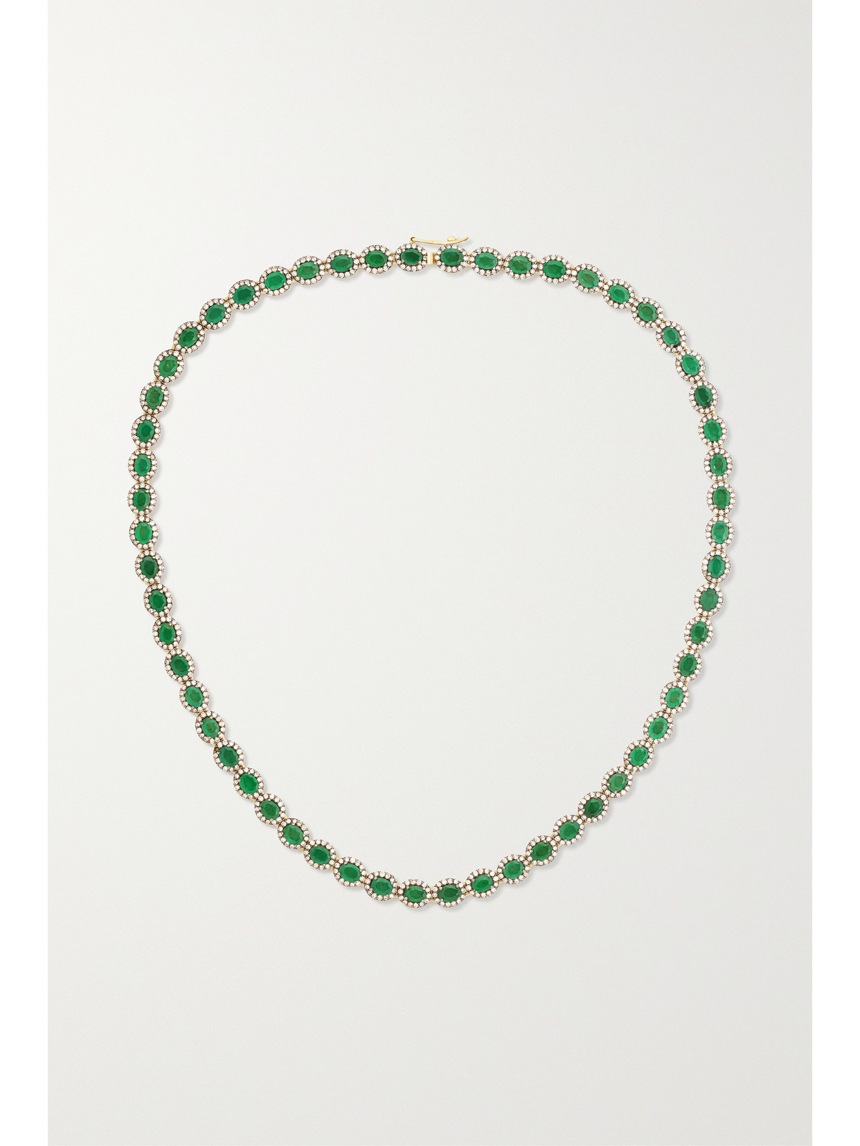 Amrapali London - Rhodium-plated And 18-karat Gold, Emerald And Diamond Necklace - Green