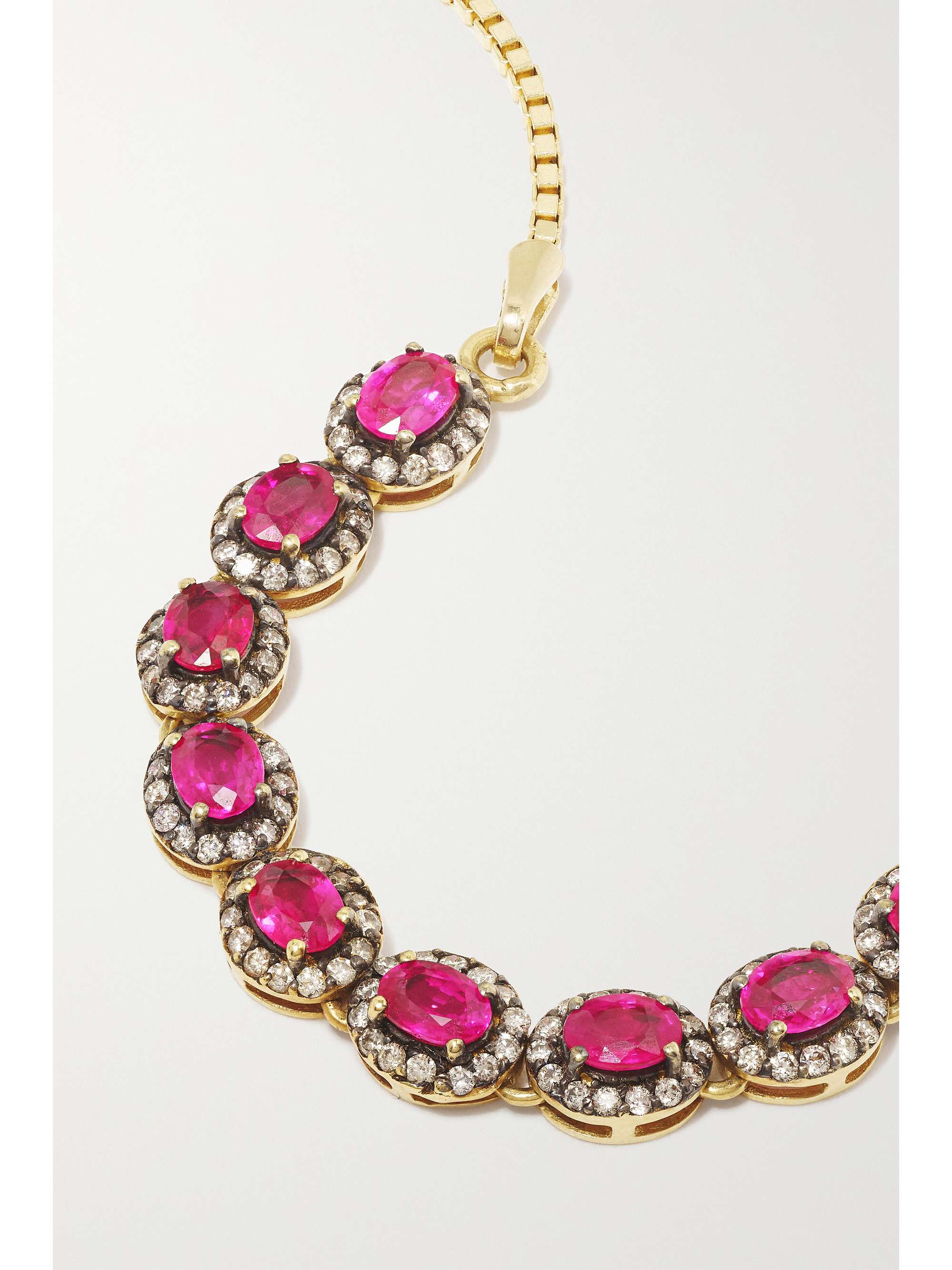 AMRAPALI LONDON Sterling silver and 18-karat gold, ruby and diamond bracelet