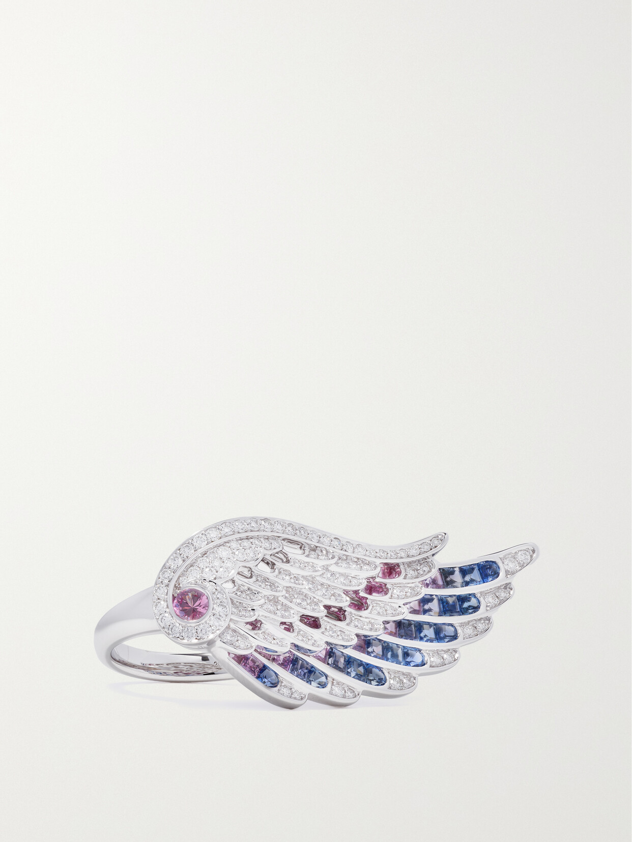 Garrard Bird Of Paradise 18-karat White Gold, Sapphire And Diamond Ring