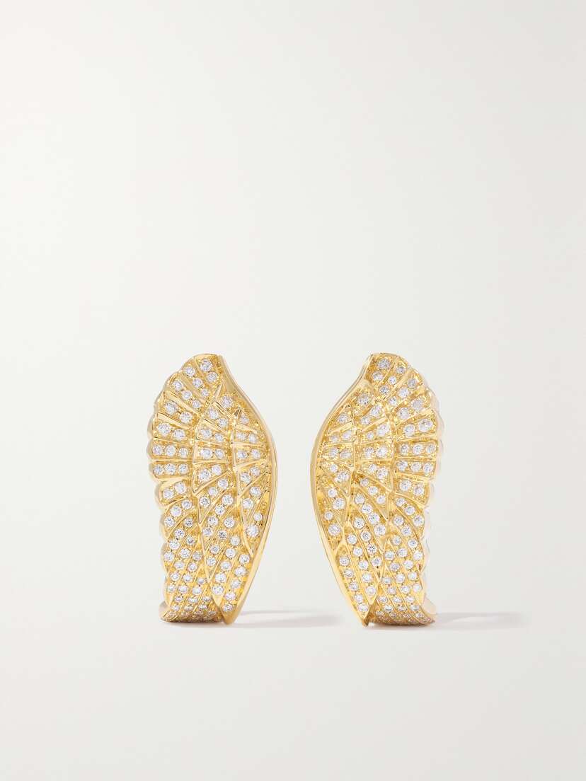Garrard Wings Classic 18-karat Gold Diamond Earrings