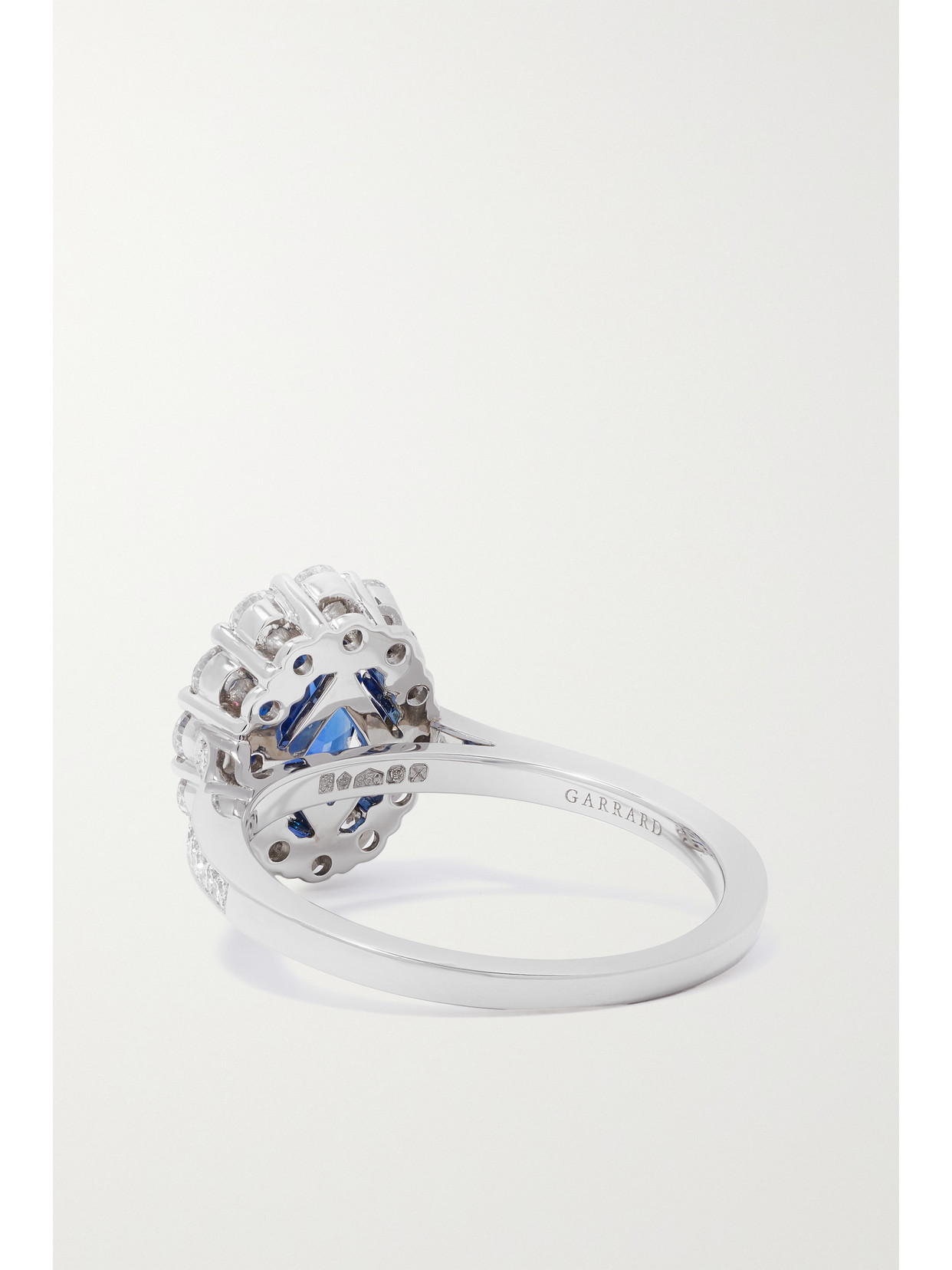 Shop Garrard 1735 Platinum, Sapphire And Diamond Ring In Gold