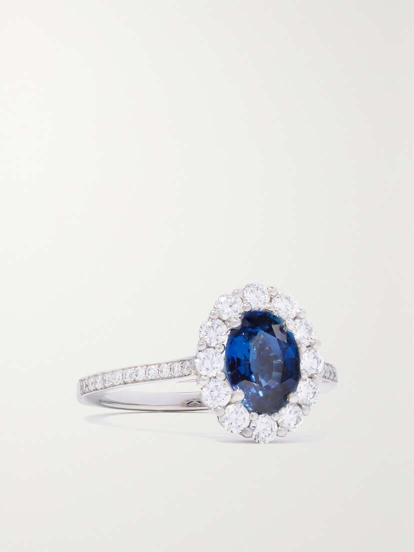 Garrard 1735 Platinum, Sapphire And Diamond Ring