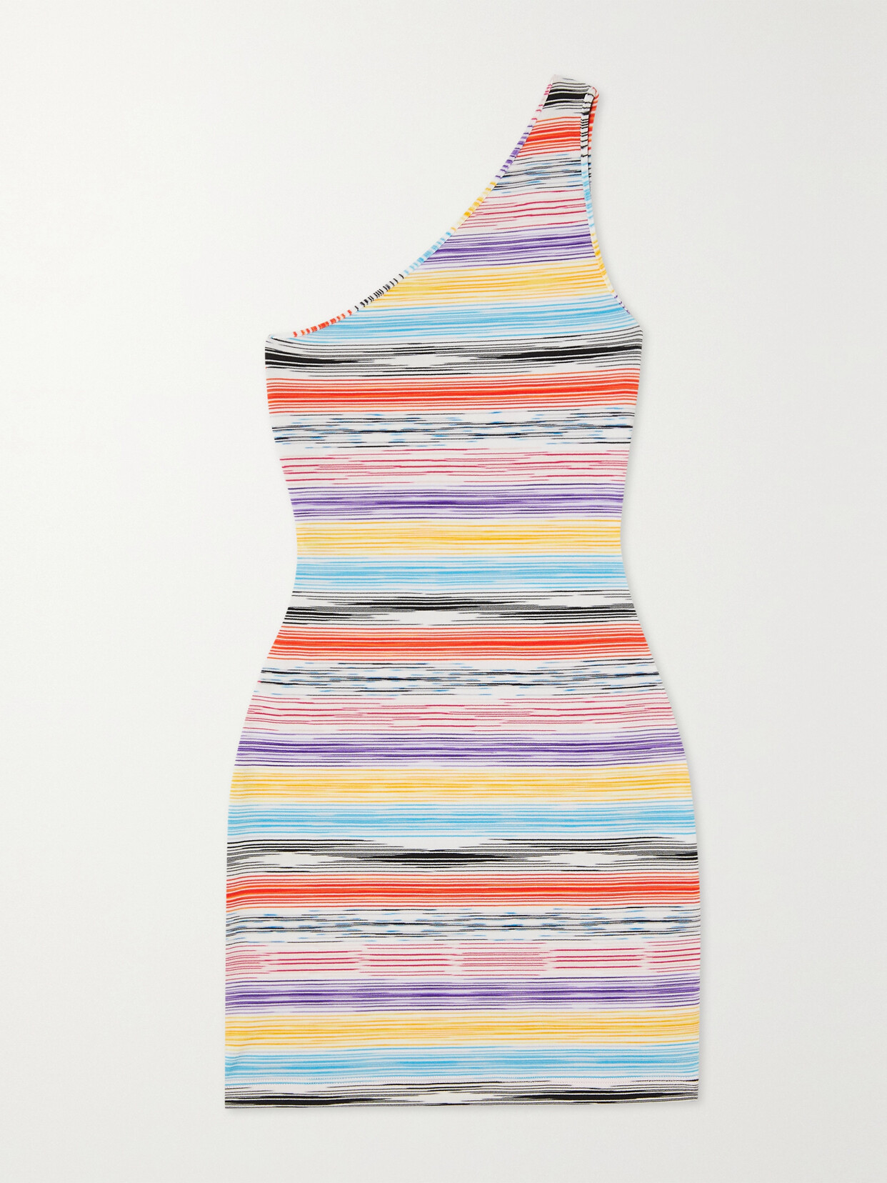 Missoni One-shoulder Space-dyed Knitted Mini Dress - Pink