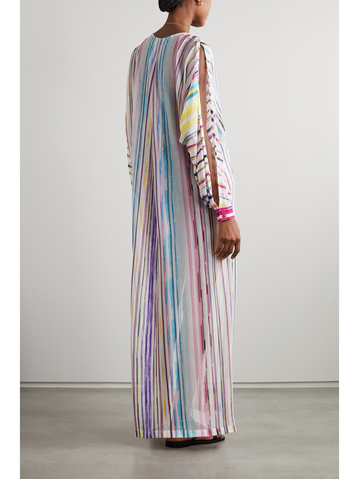 Missoni Striped Crochet-knit Maxi Dress In White
