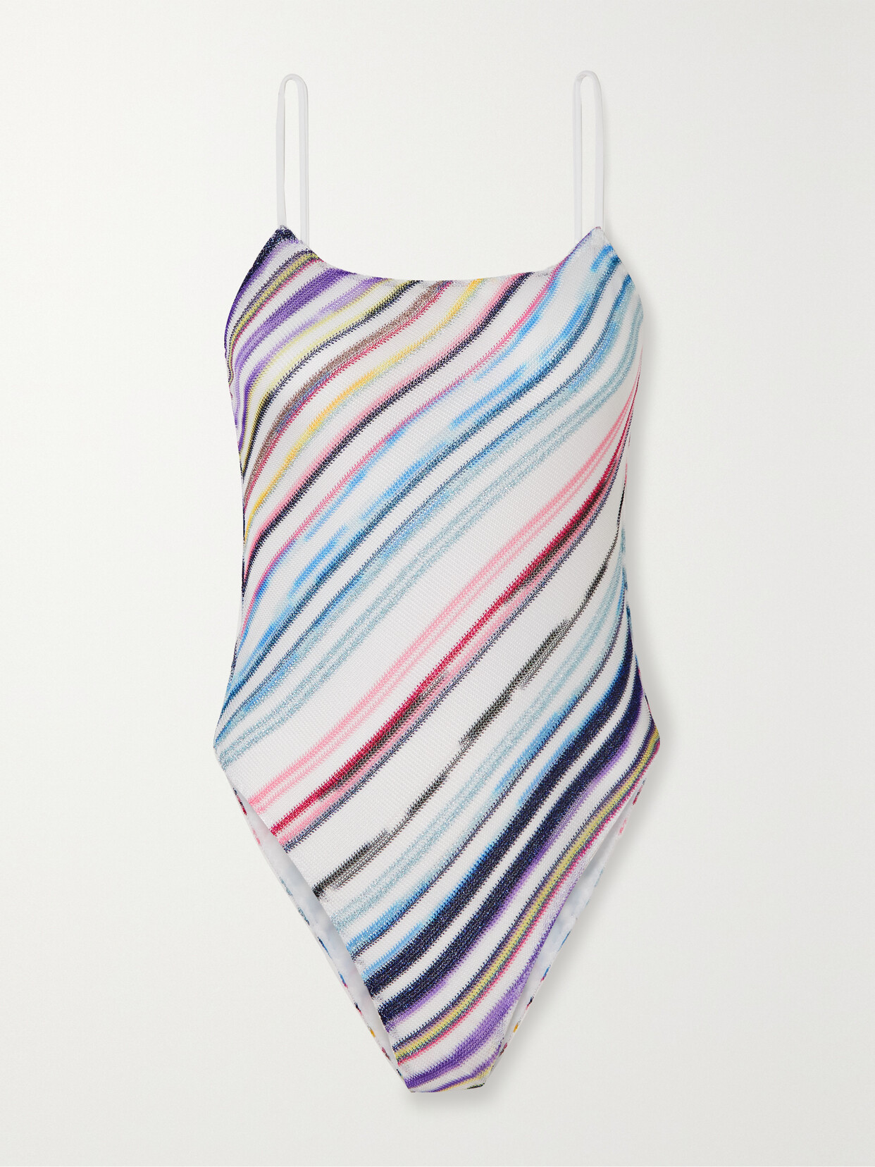 Missoni - Mare Striped Metallic Crochet-knit Swimsuit - White