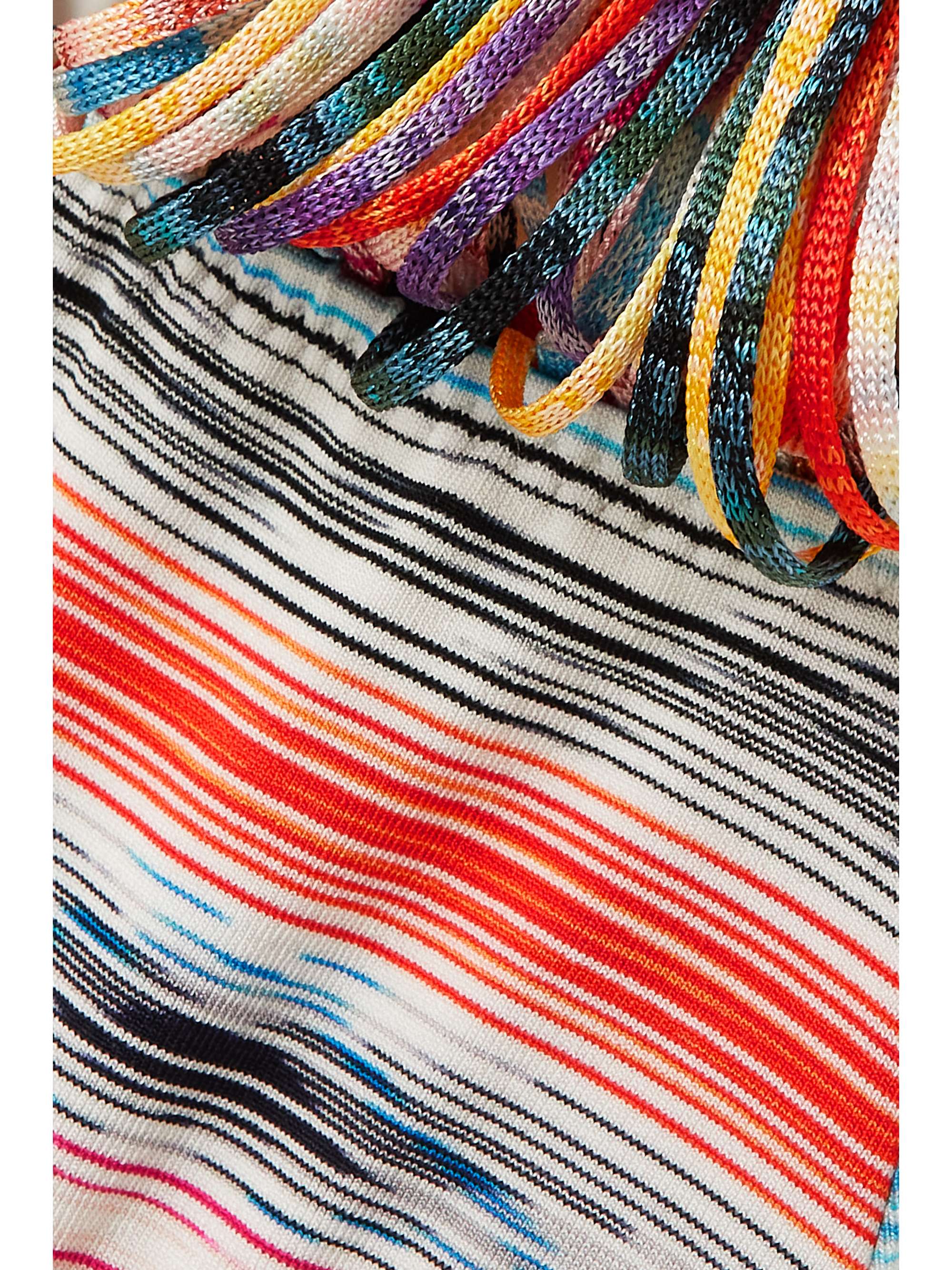 MISSONI Mare space-dyed webbing and crochet-knit halterneck swimsuit