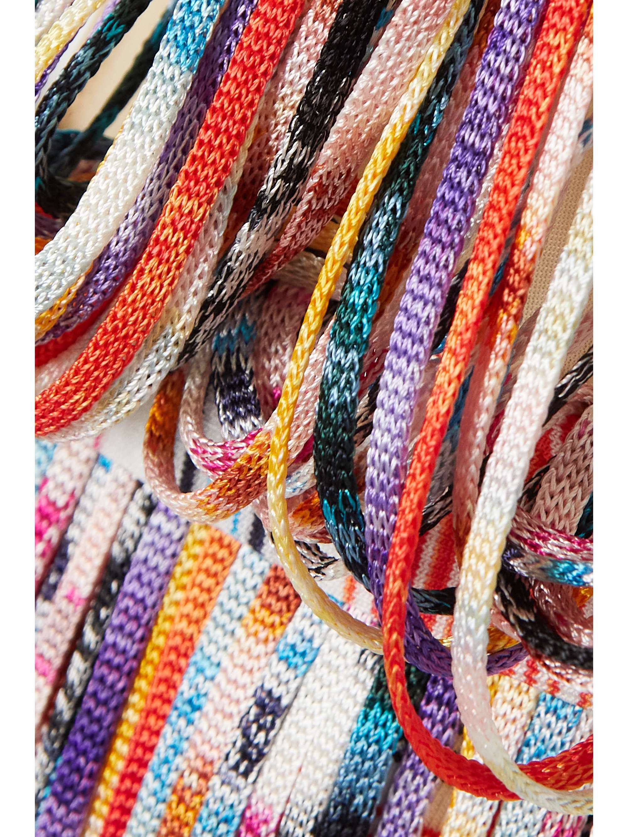 MISSONI Striped fringed stretch-jersey coverup