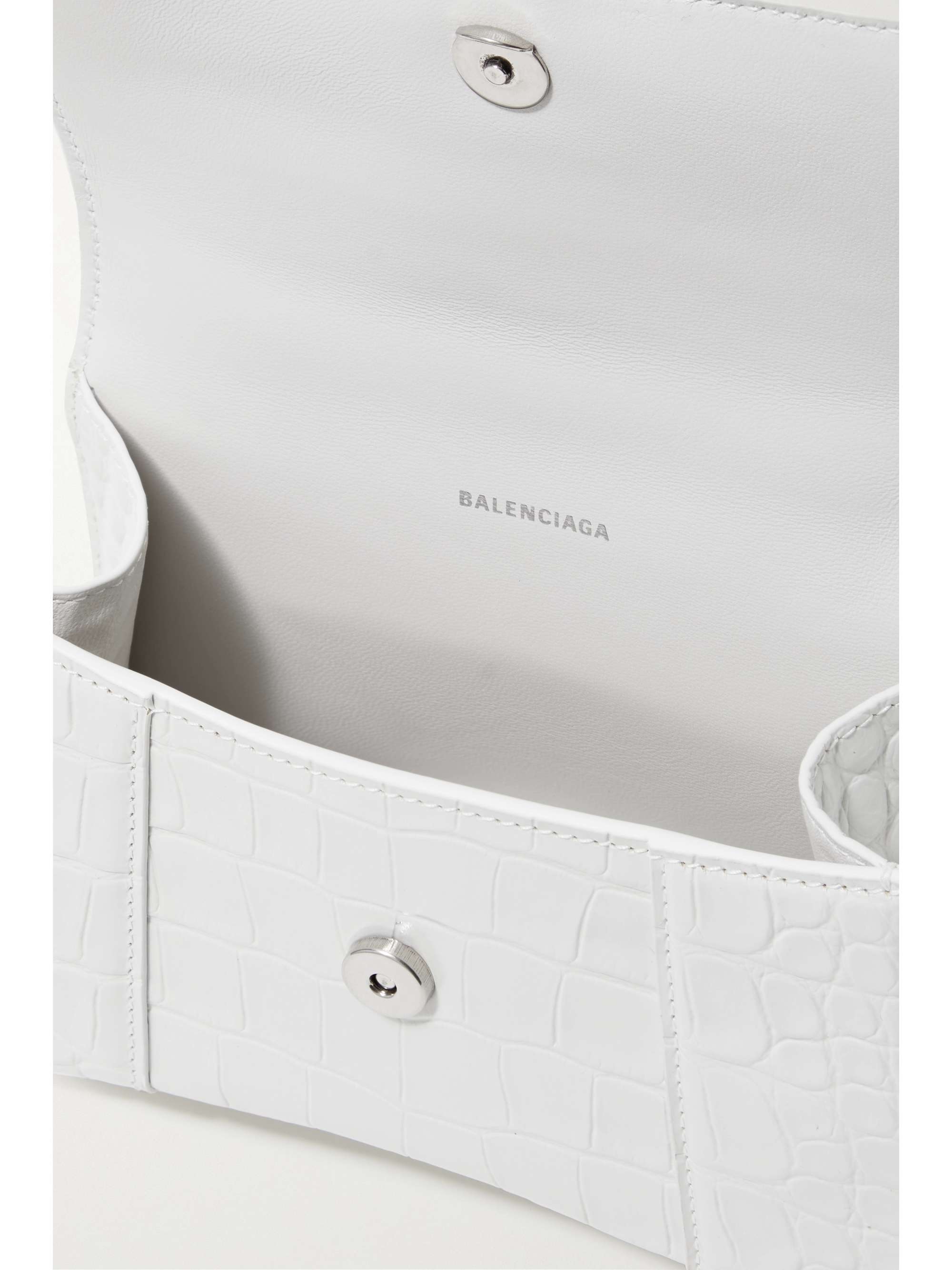 BALENCIAGA Hourglass XS croc-effect leather tote