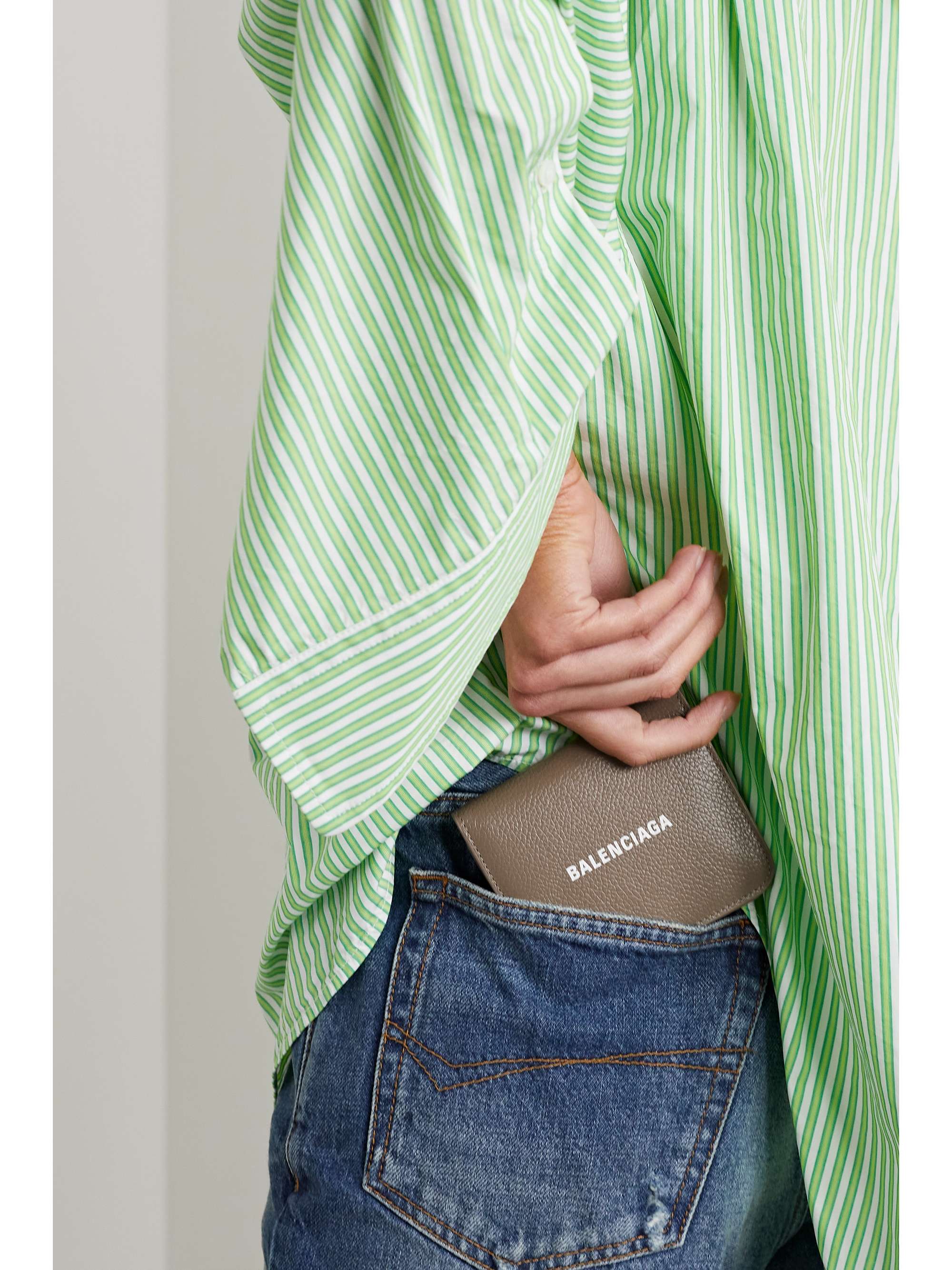 BALENCIAGA Printed textured-leather cardholder
