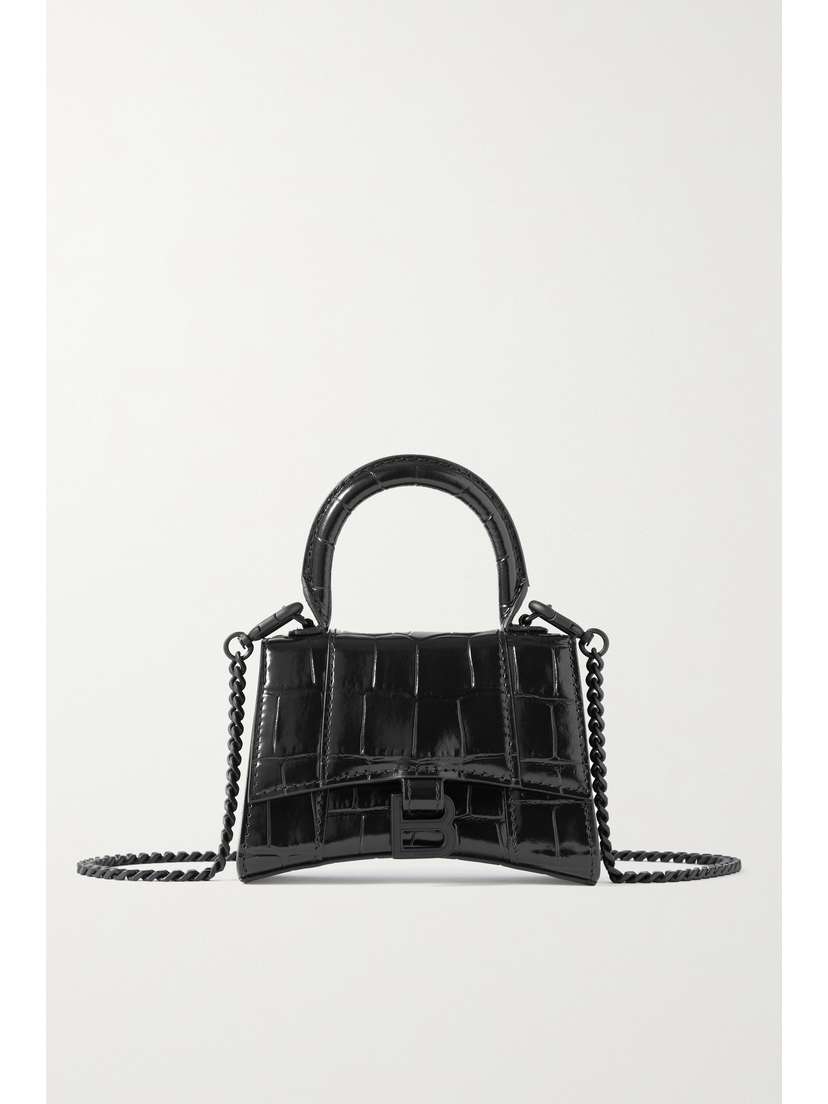 Balenciaga Hourglass Mini Croc-effect Leather Tote -  - One size