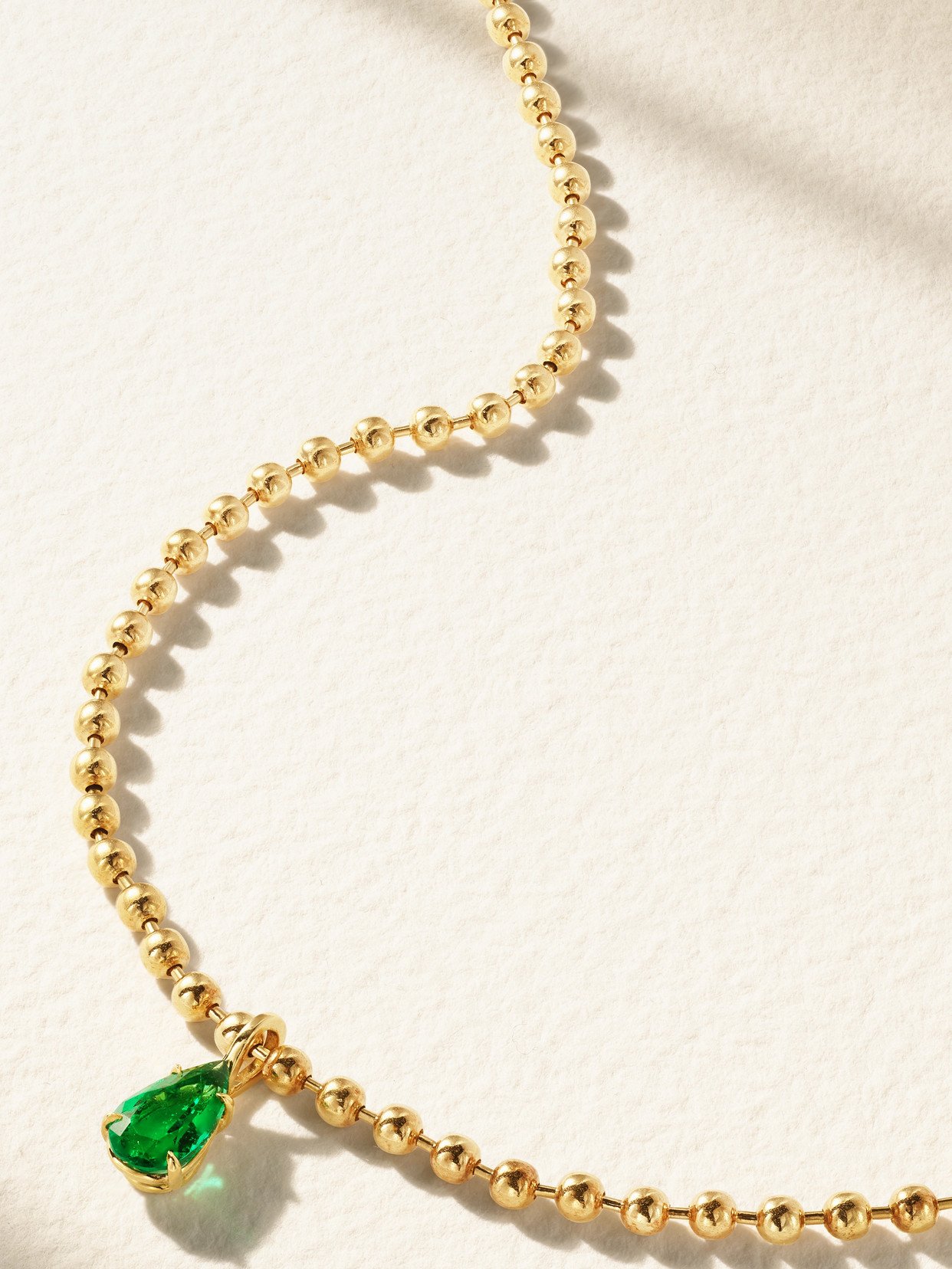 Anita Ko - 18-karat Gold Emerald Necklace - Green