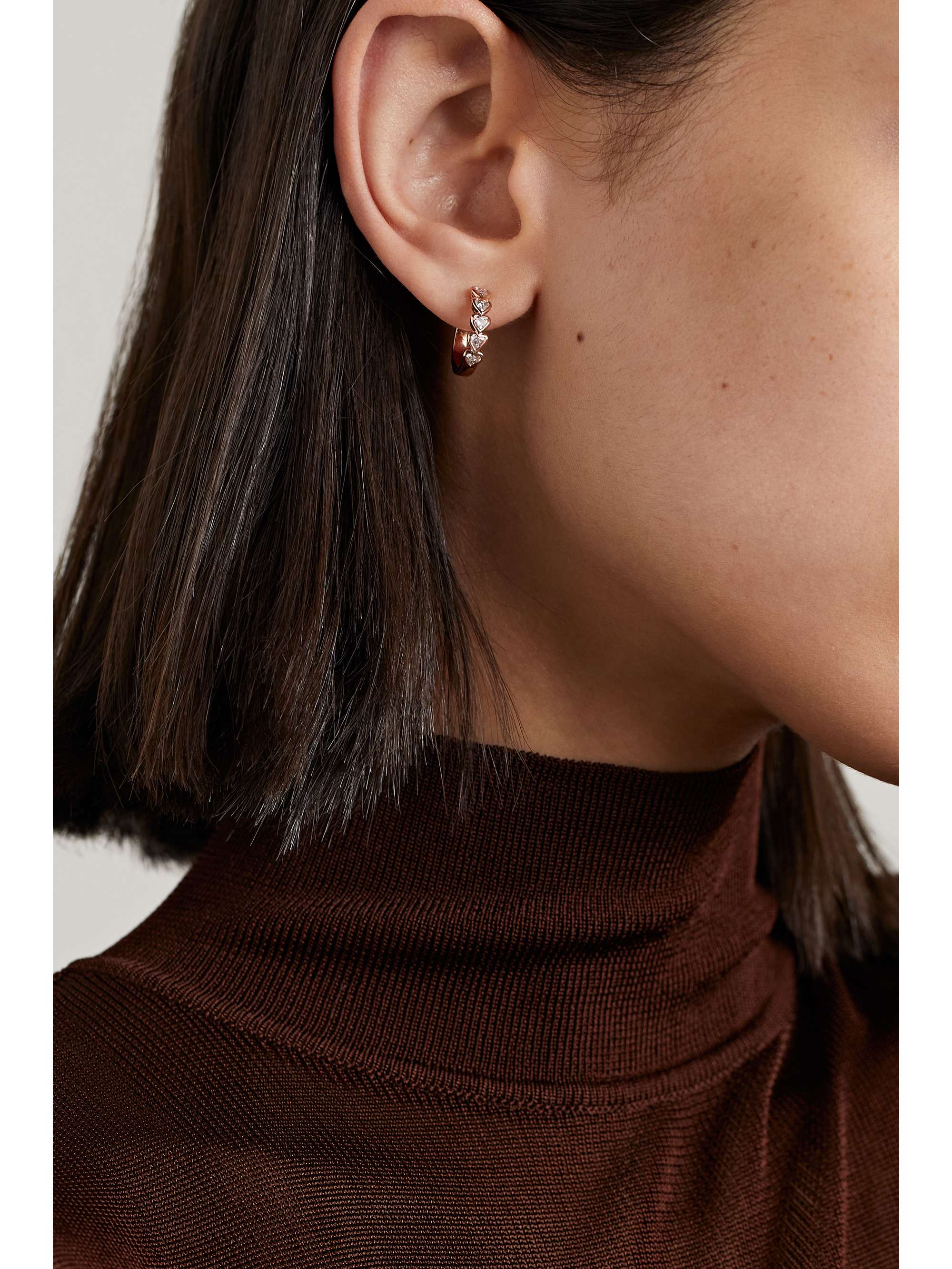 ANITA KO 18karat rose gold diamond hoop earrings NETAPORTER