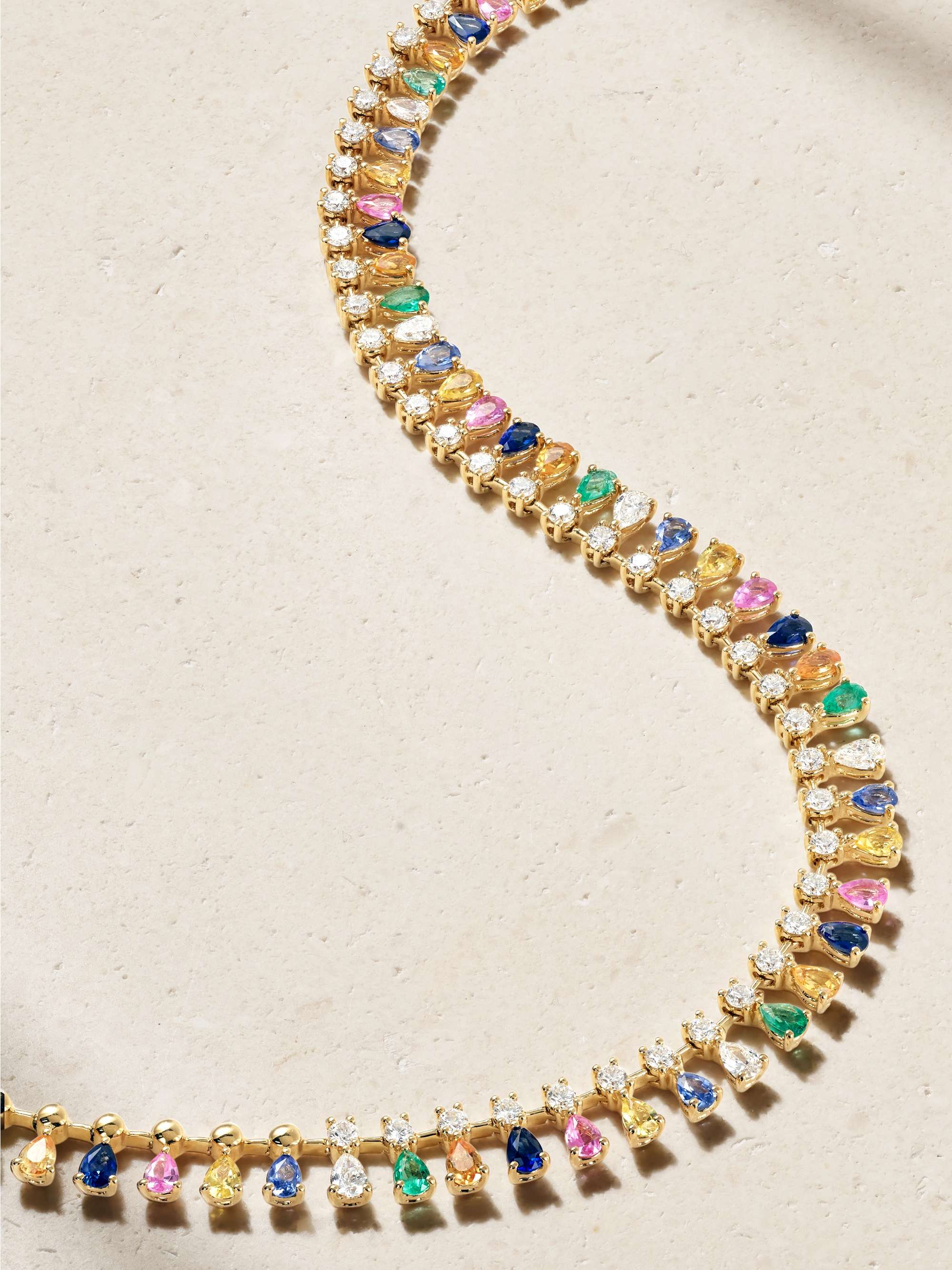 ANITA KO 18-karat gold multi-stone necklace