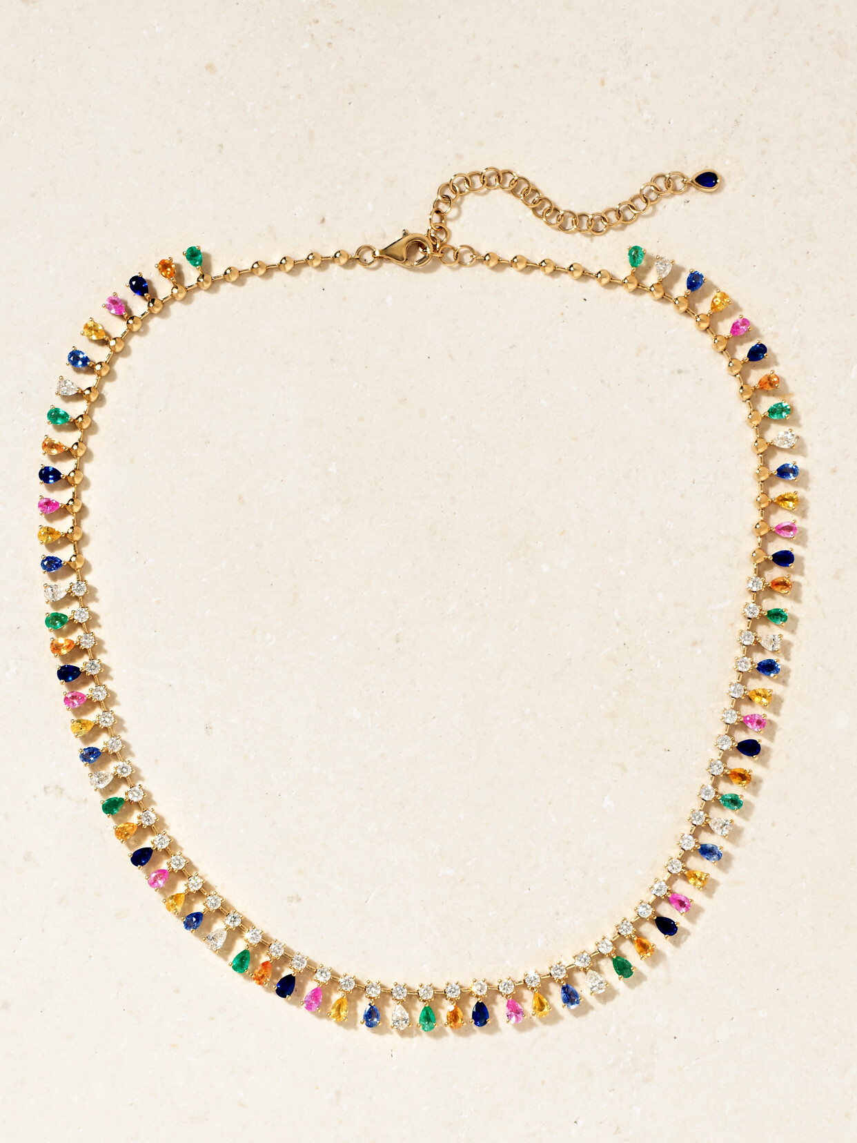 Anita Ko 18-karat Gold Multi-stone Necklace