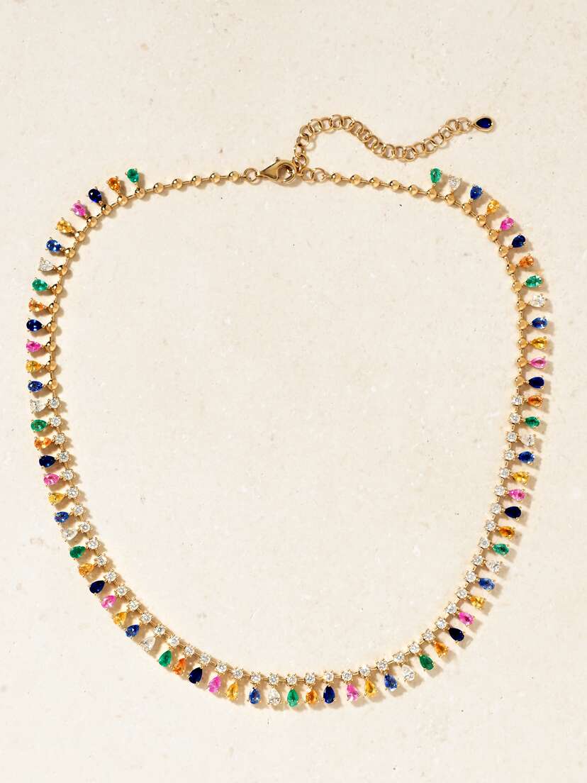 Anita Ko 18-karat Gold Multi-stone Necklace