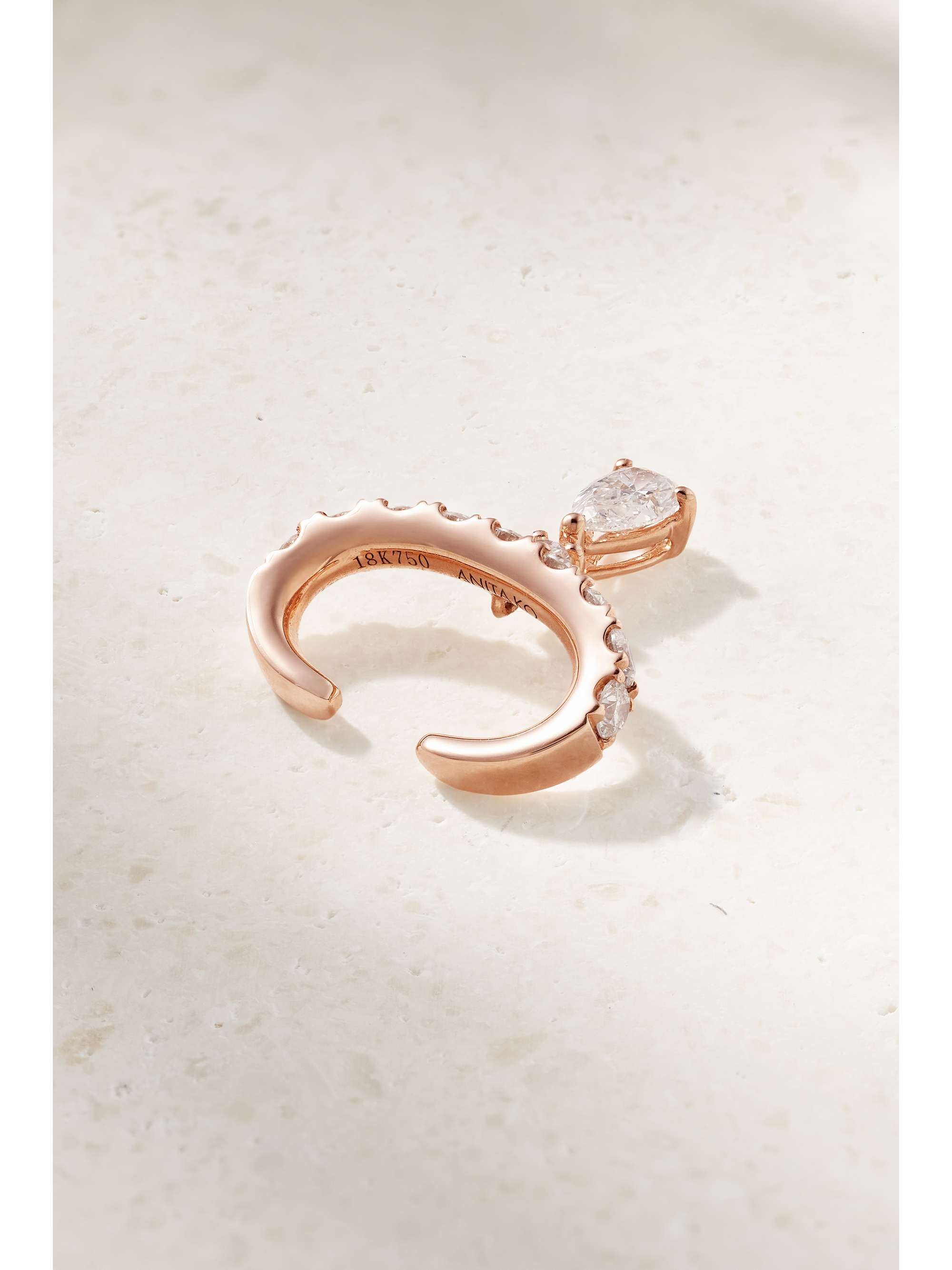 ANITA KO Daphne 18-karat rose gold diamond ear cuff