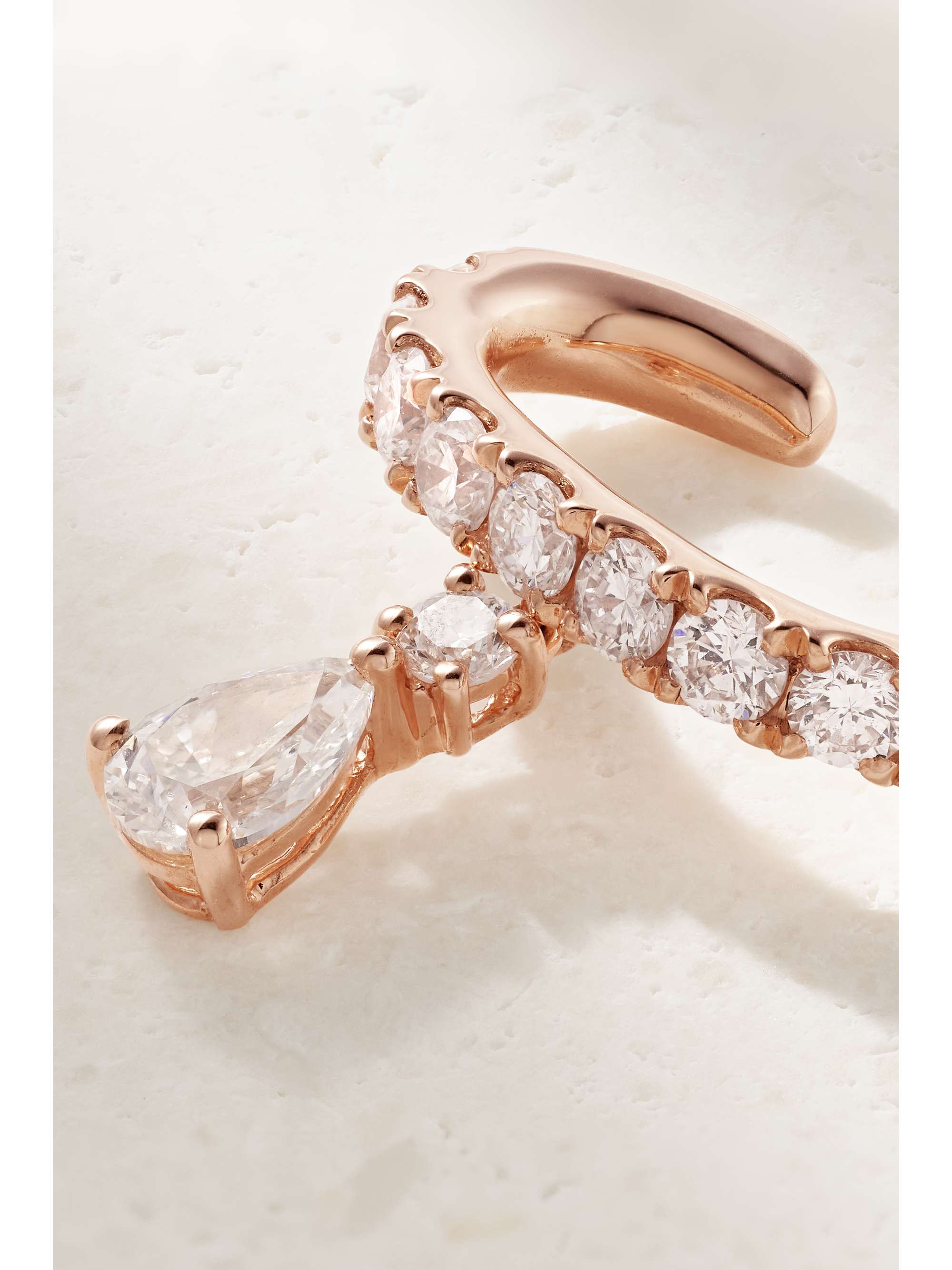 ANITA KO Daphne 18-karat rose gold diamond ear cuff