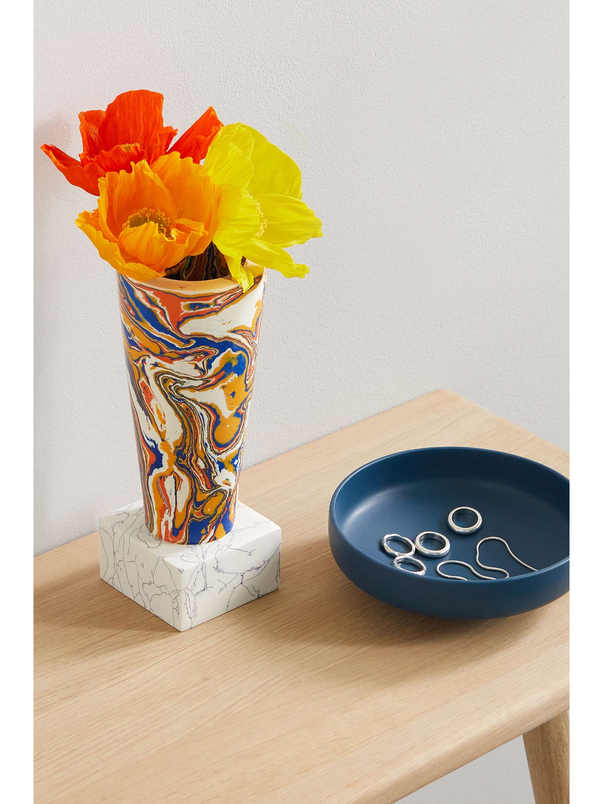 TOM DIXON Swirl Stem medium recycled marble vase NETAPORTER