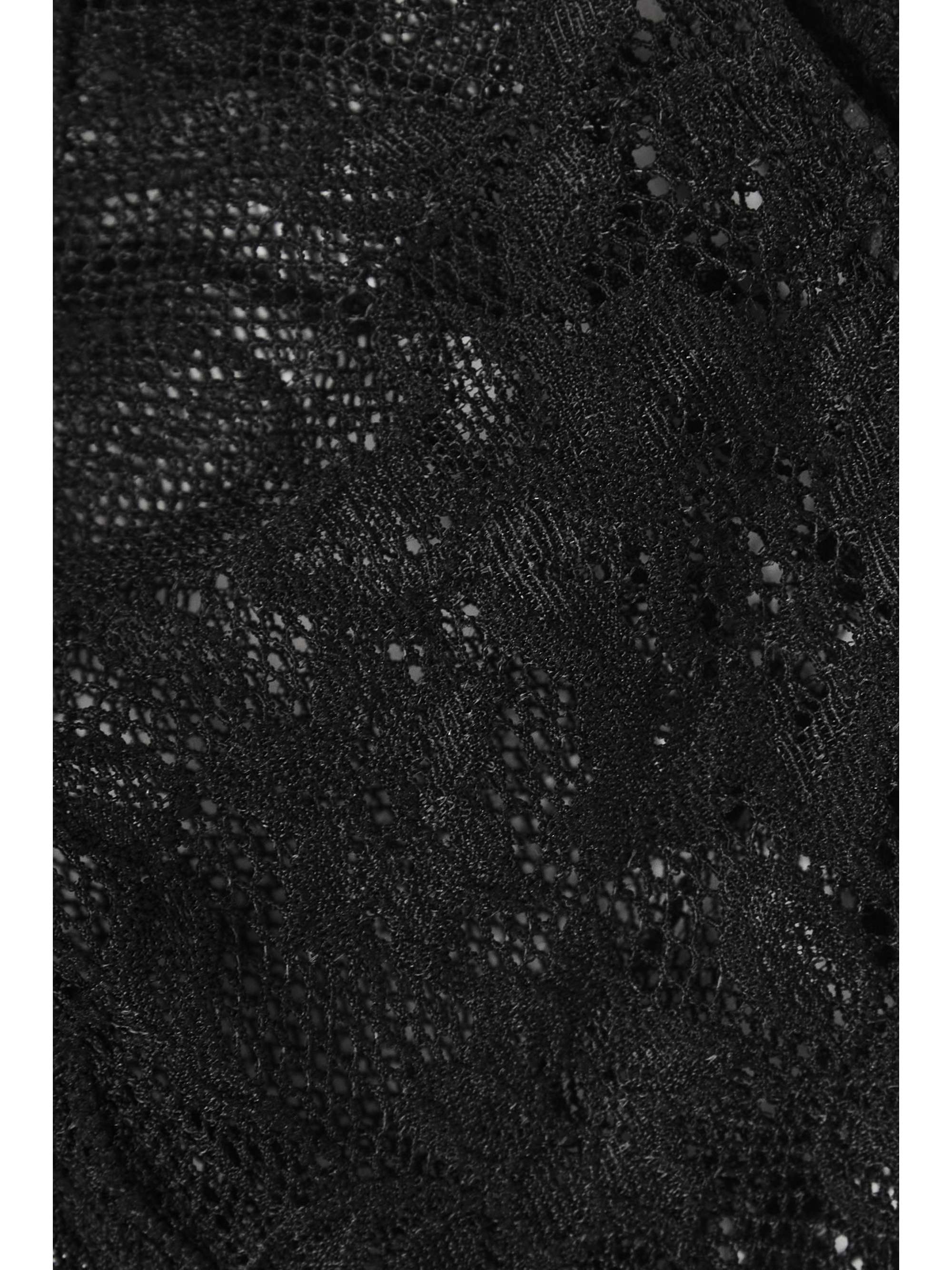 LESLIE AMON Luna cropped stretch-lace top