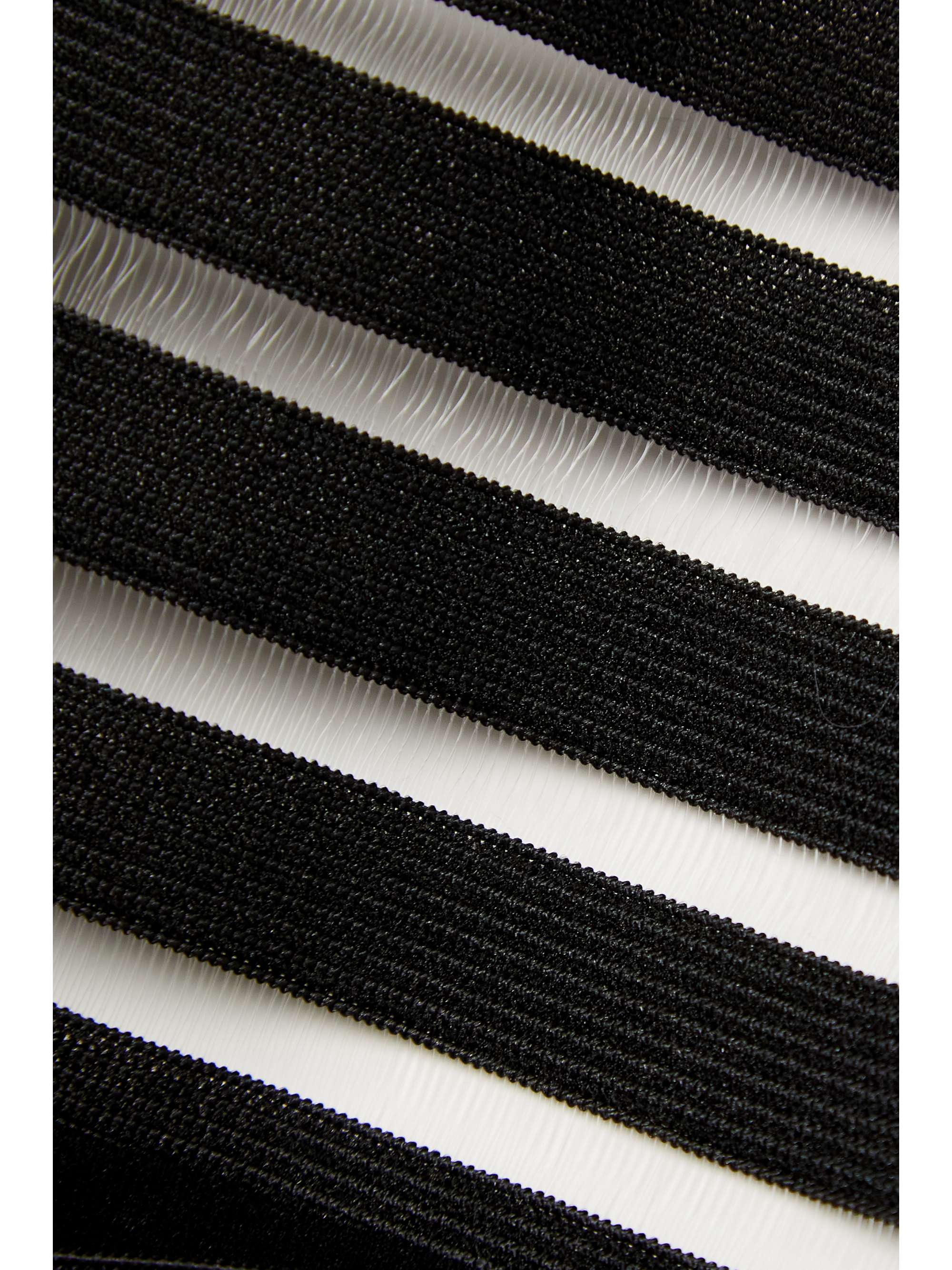 LESLIE AMON Cher striped halterneck swimsuit | NET-A-PORTER