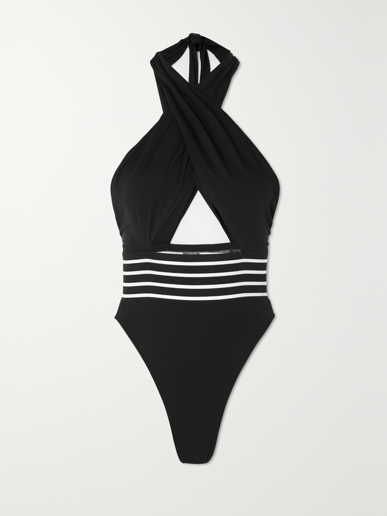 Leslie Amon Cher Striped Halterneck Swimsuit