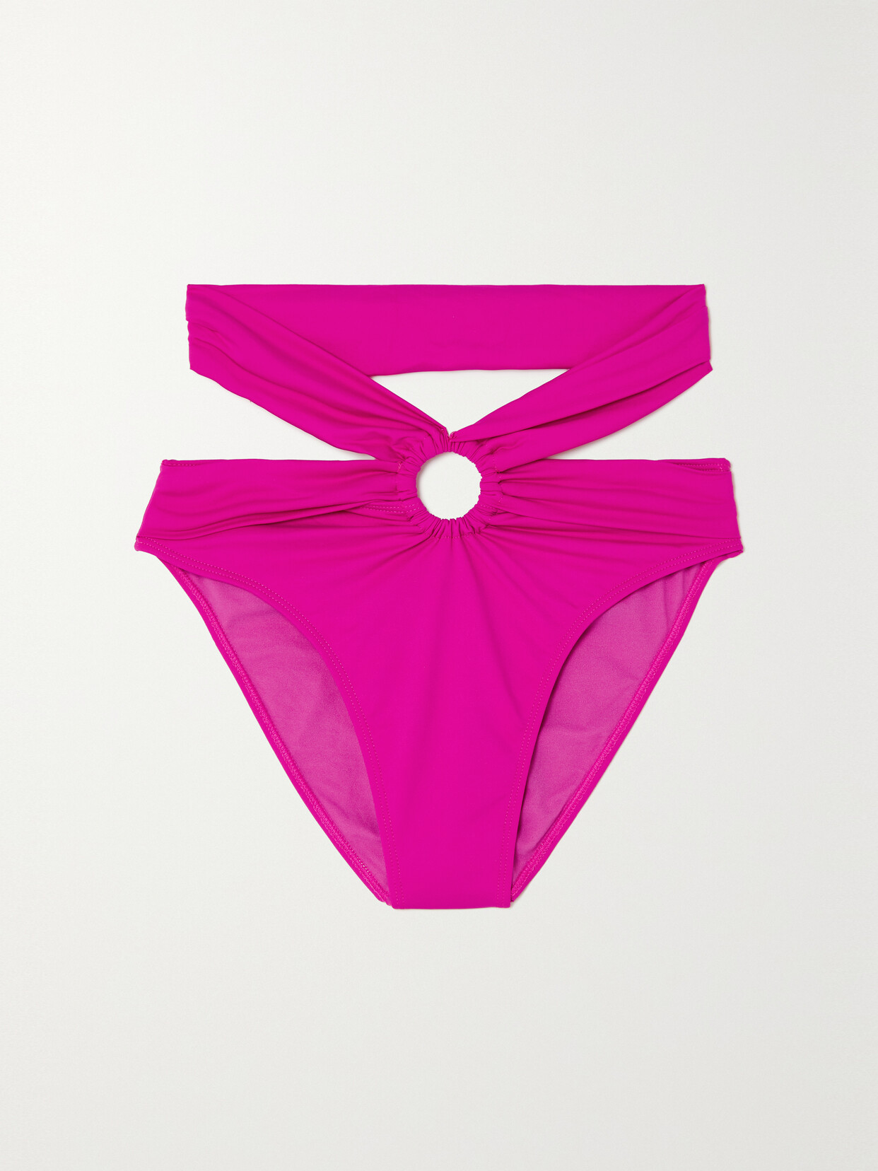 Leslie Amon Toghzan Cutout Ruched Bikini Briefs - Pink