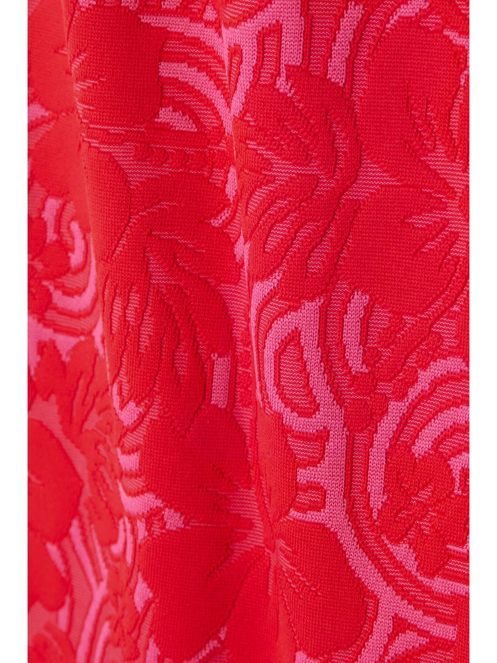 LESLIE AMON Laurie feather-trimmed stretch jacquard-knit mini dress