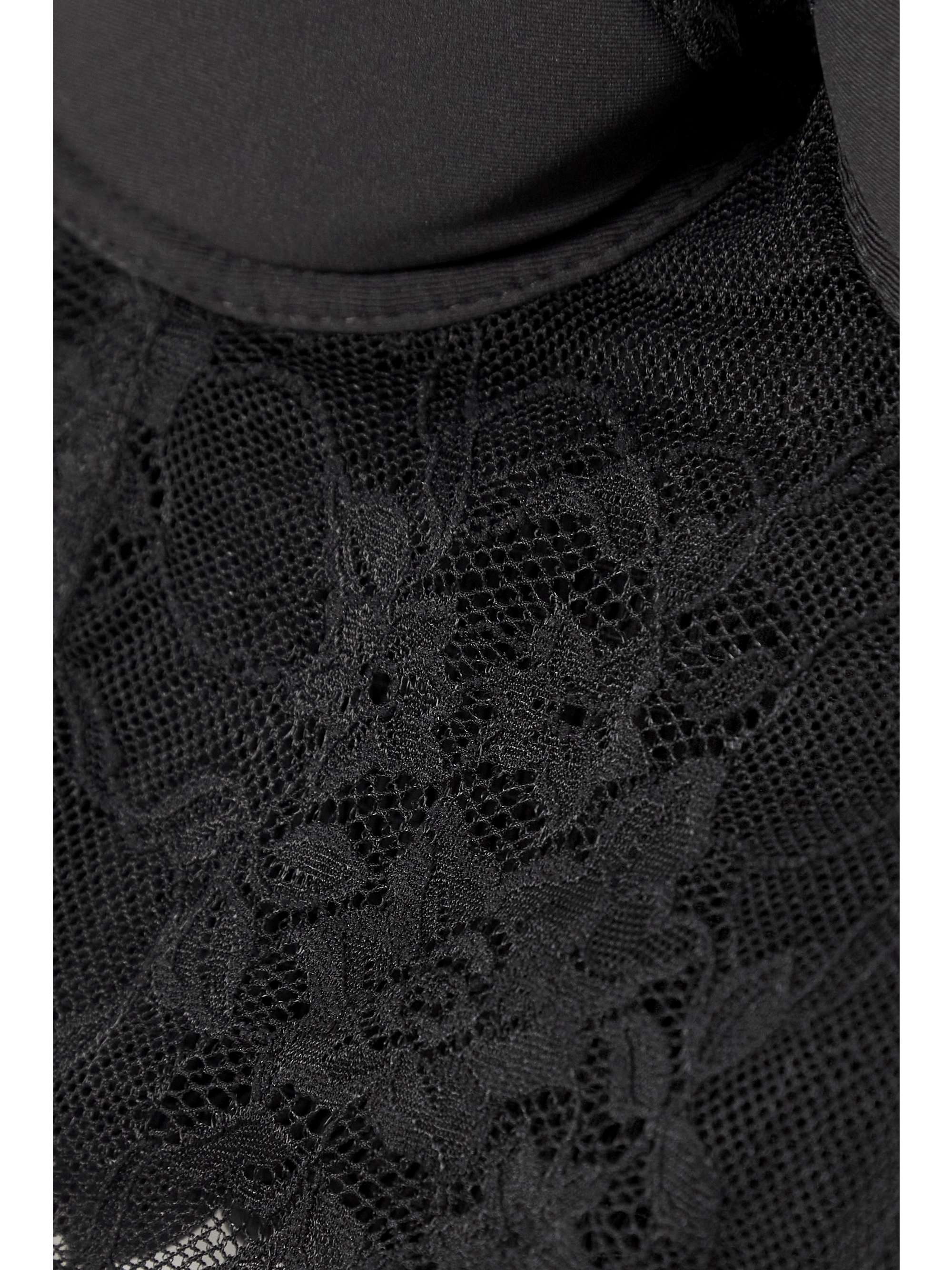 LESLIE AMON Jersey-trimmed lace bustier top