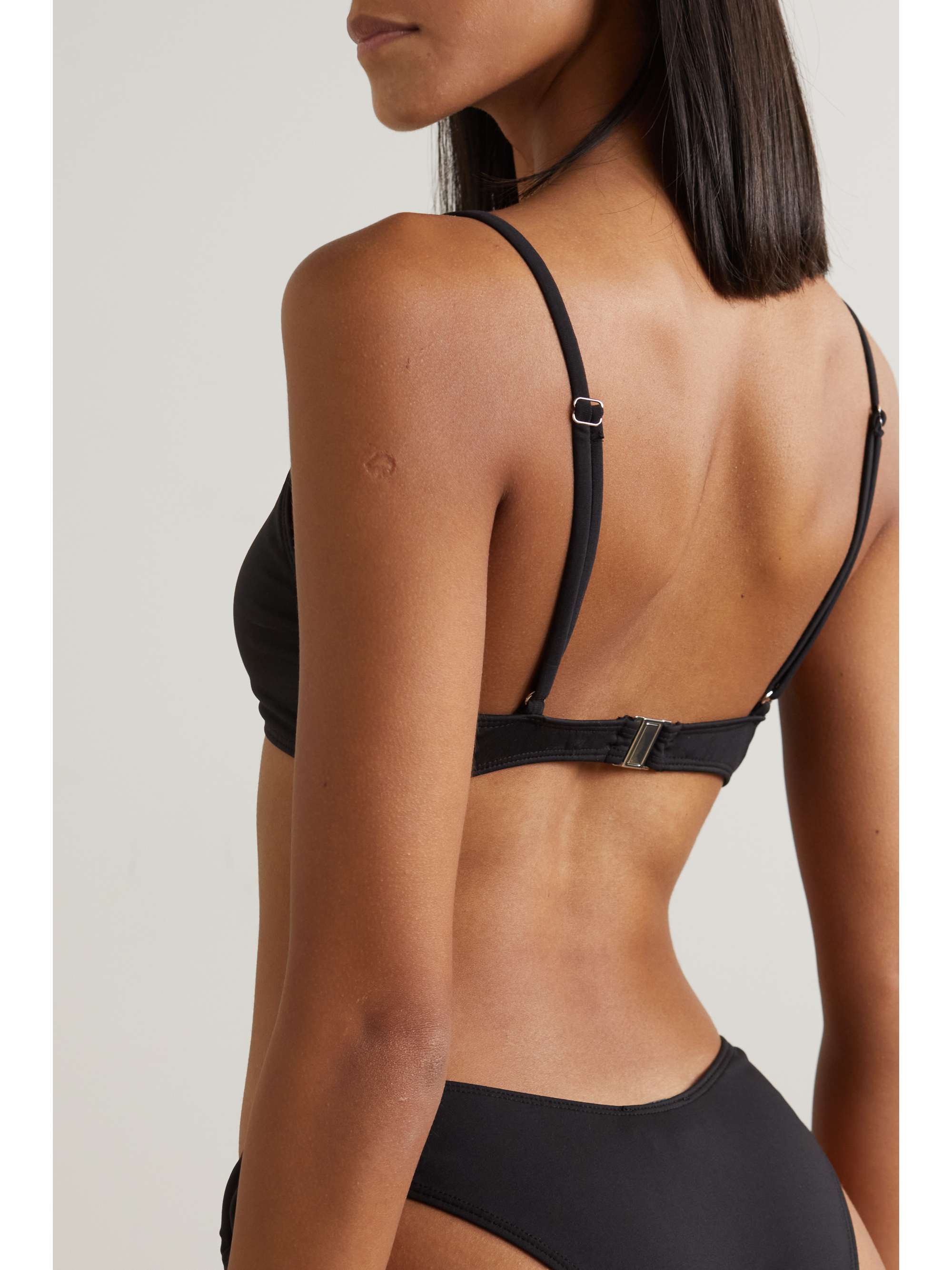 LESLIE AMON Poupy embellished triangle bikini top