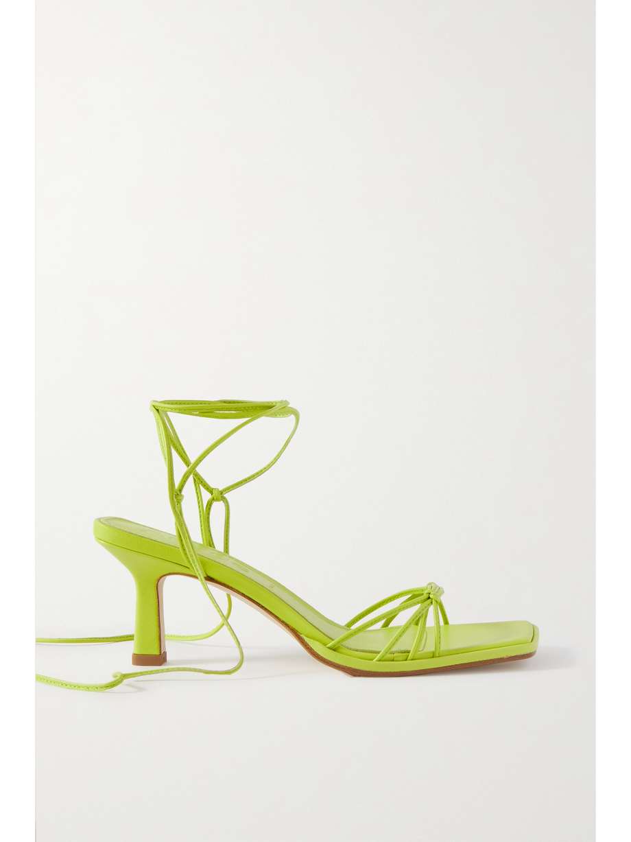 Lime green strappy heels