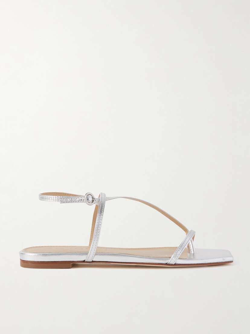 aeyde Ella Metallic Leather Sandals