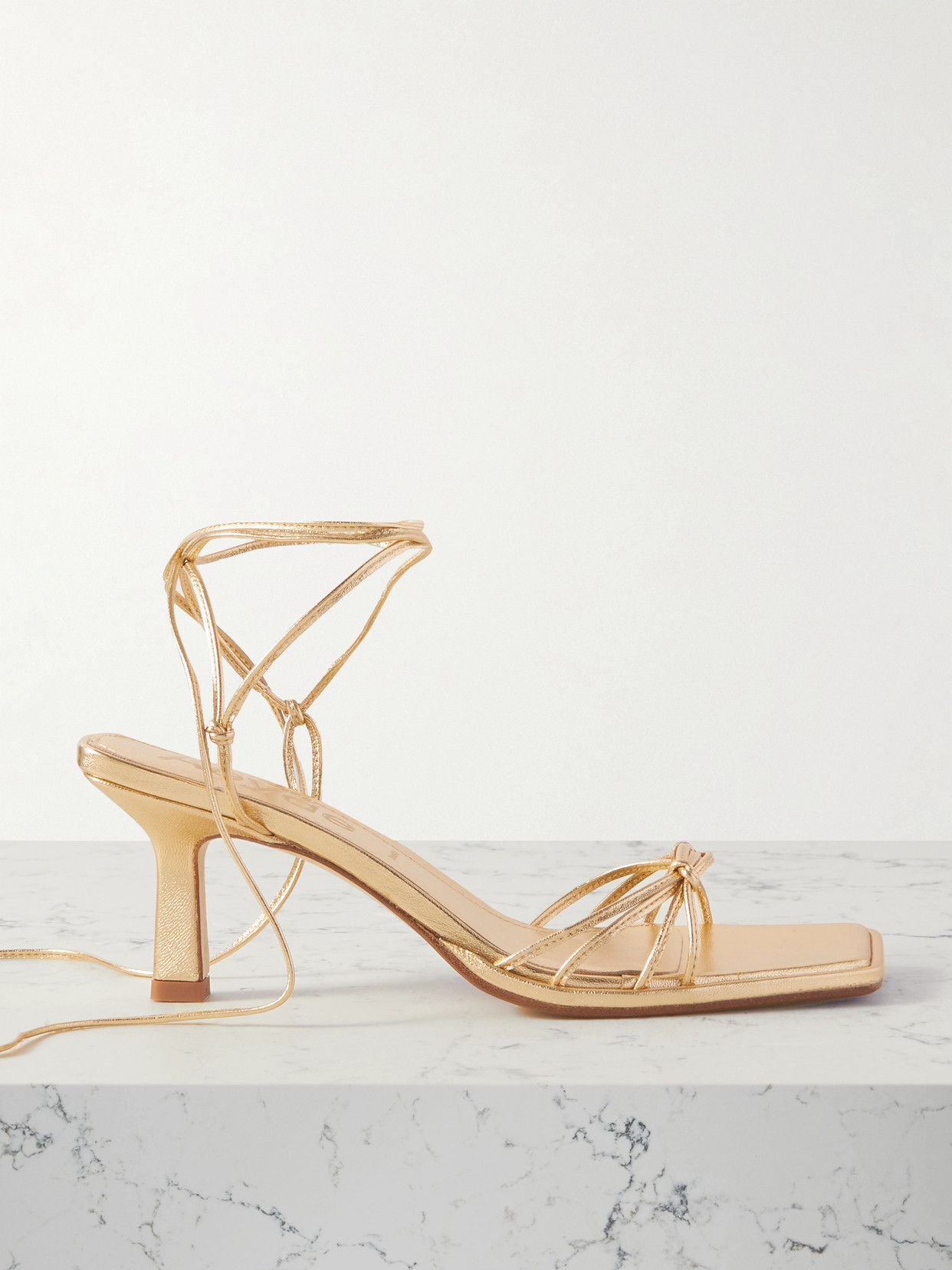 Aeyde Roda Leather Sandals In Gold