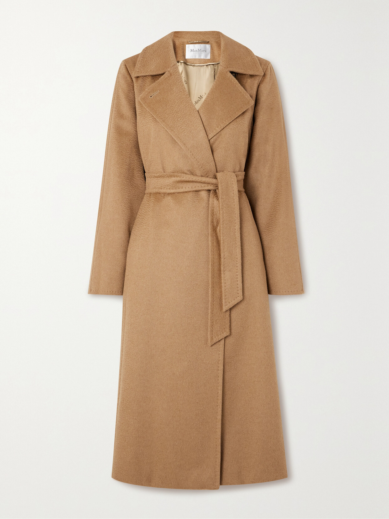 Max Mara Manuela Icon Belted Camel Hair Coat In Neutrals