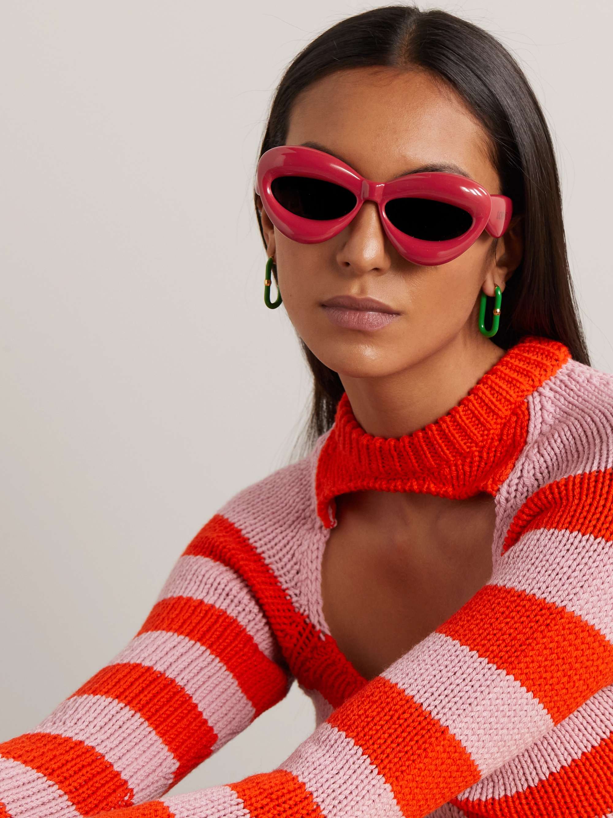 LOEWE EYEWEAR Inflated cateye acetate sunglasses NETAPORTER